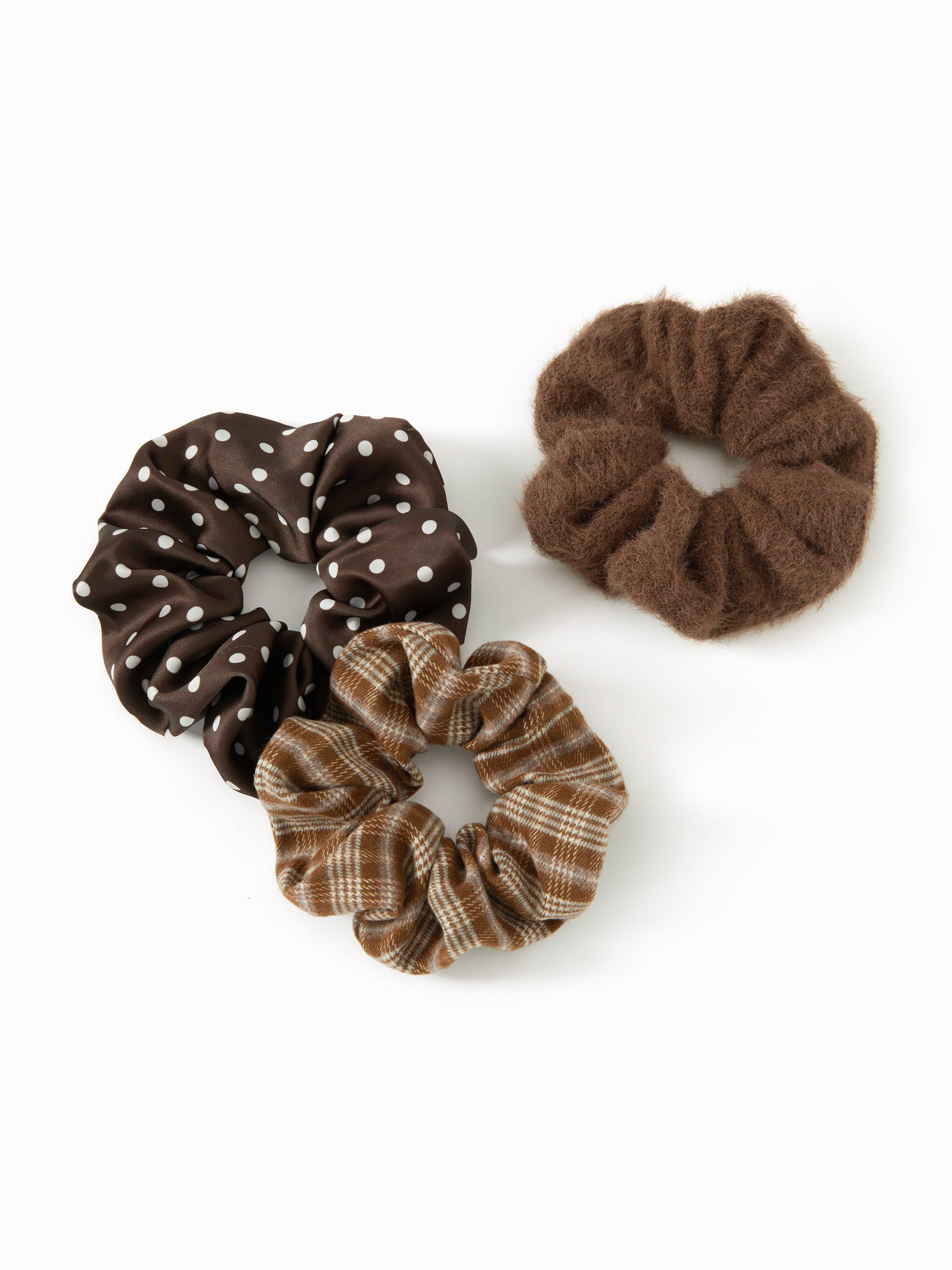 3PCS POLKA DOT & GINGHAM SCRUNCHIE SET by CIDER