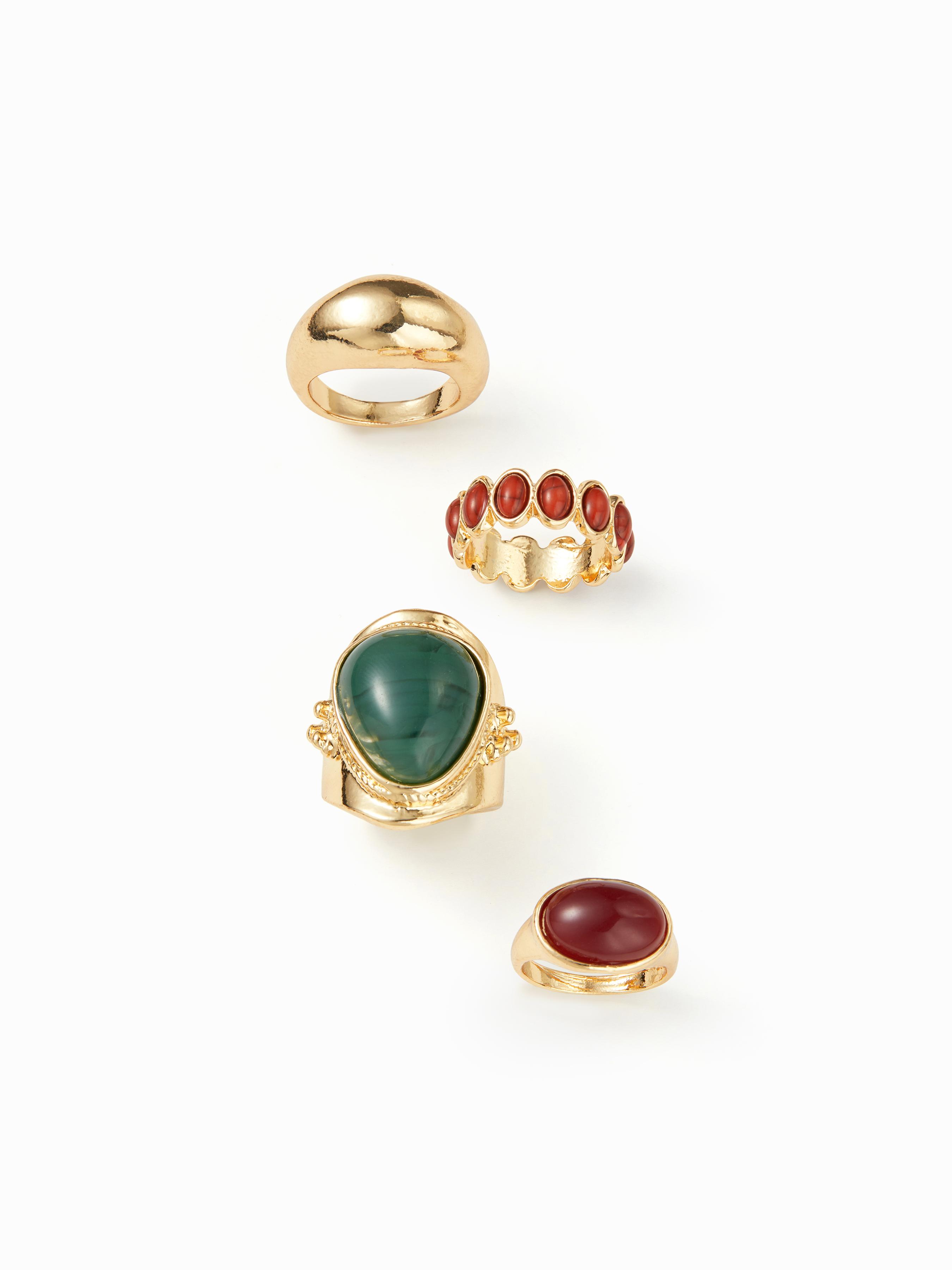 4PCS GEMSTONE RINGS by CIDER