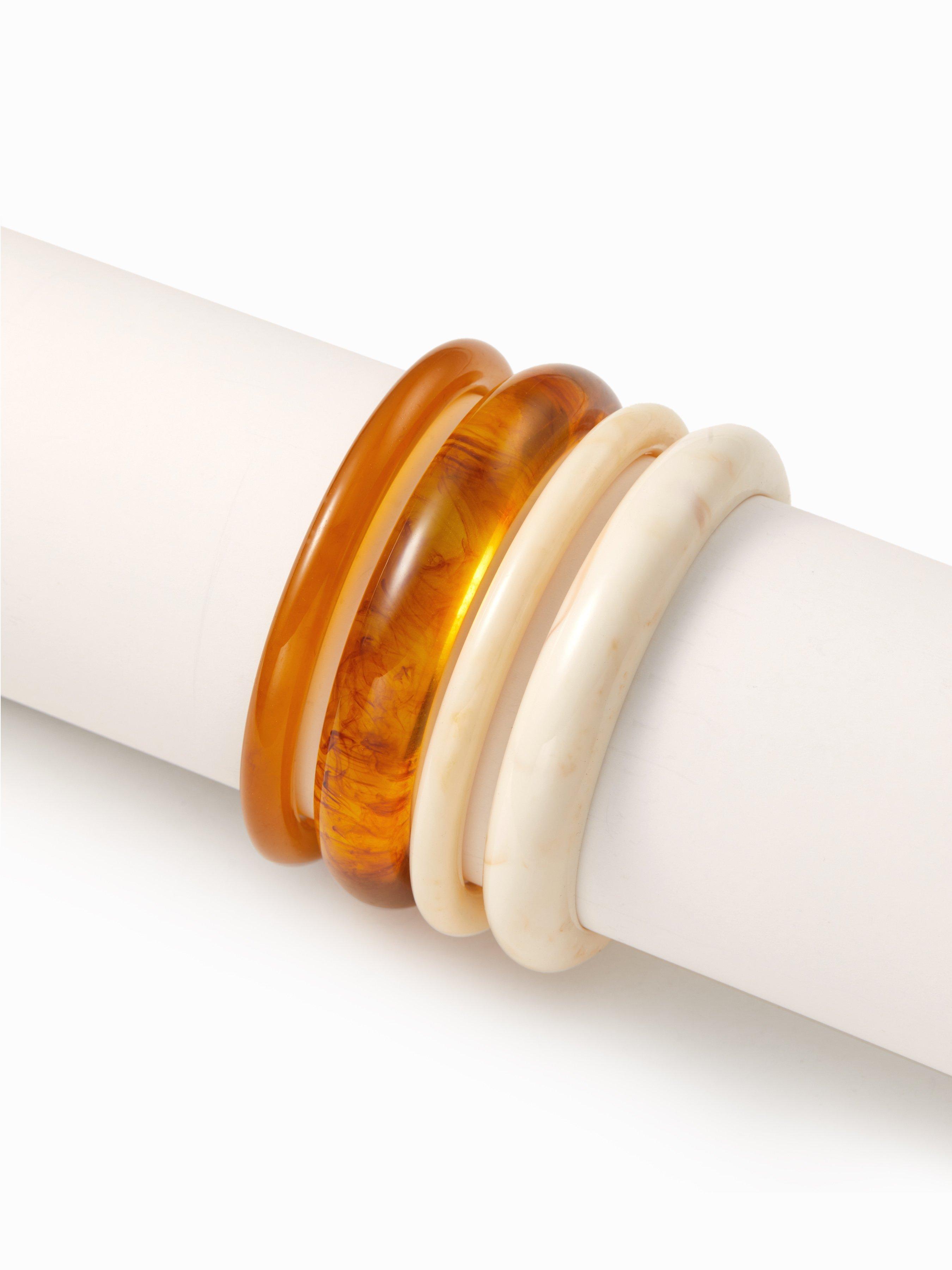 4PCS MARBLE PATTERN RESIN BRACELET SET by CIDER