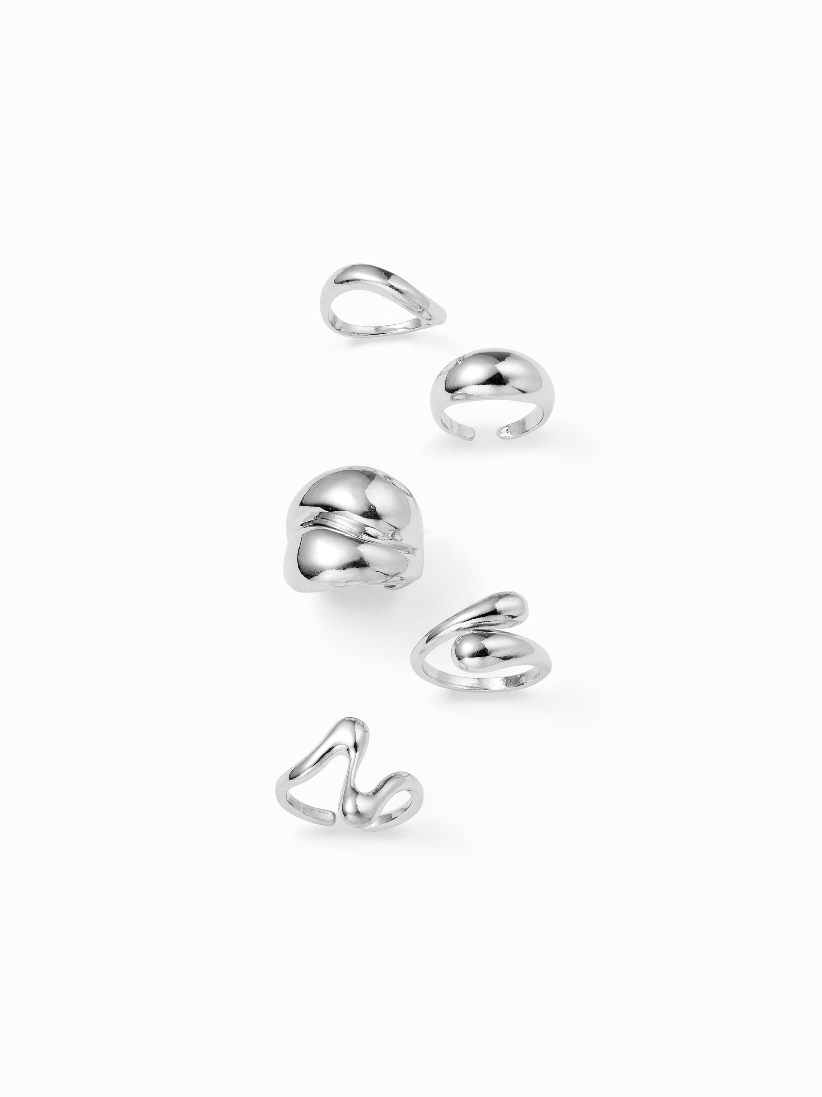 5PCS IRREGULAR RING SET by CIDER