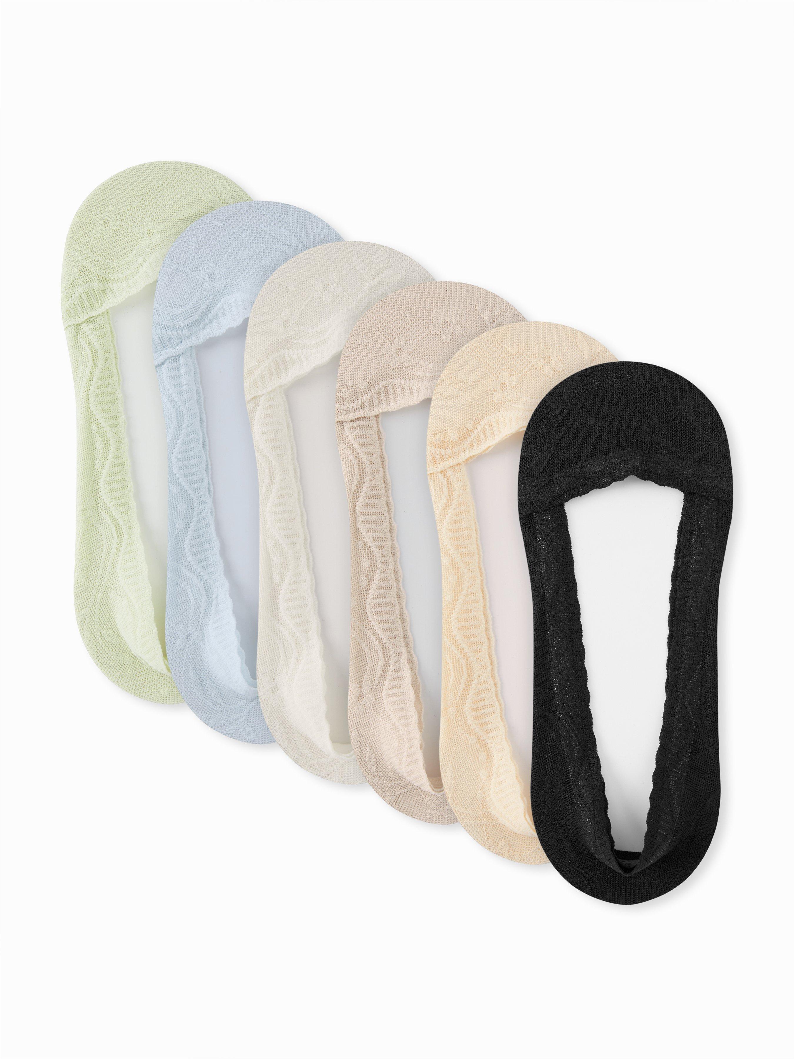 6 PAIRS FLORAL LACE INVISIBLE SOCKS SET by CIDER