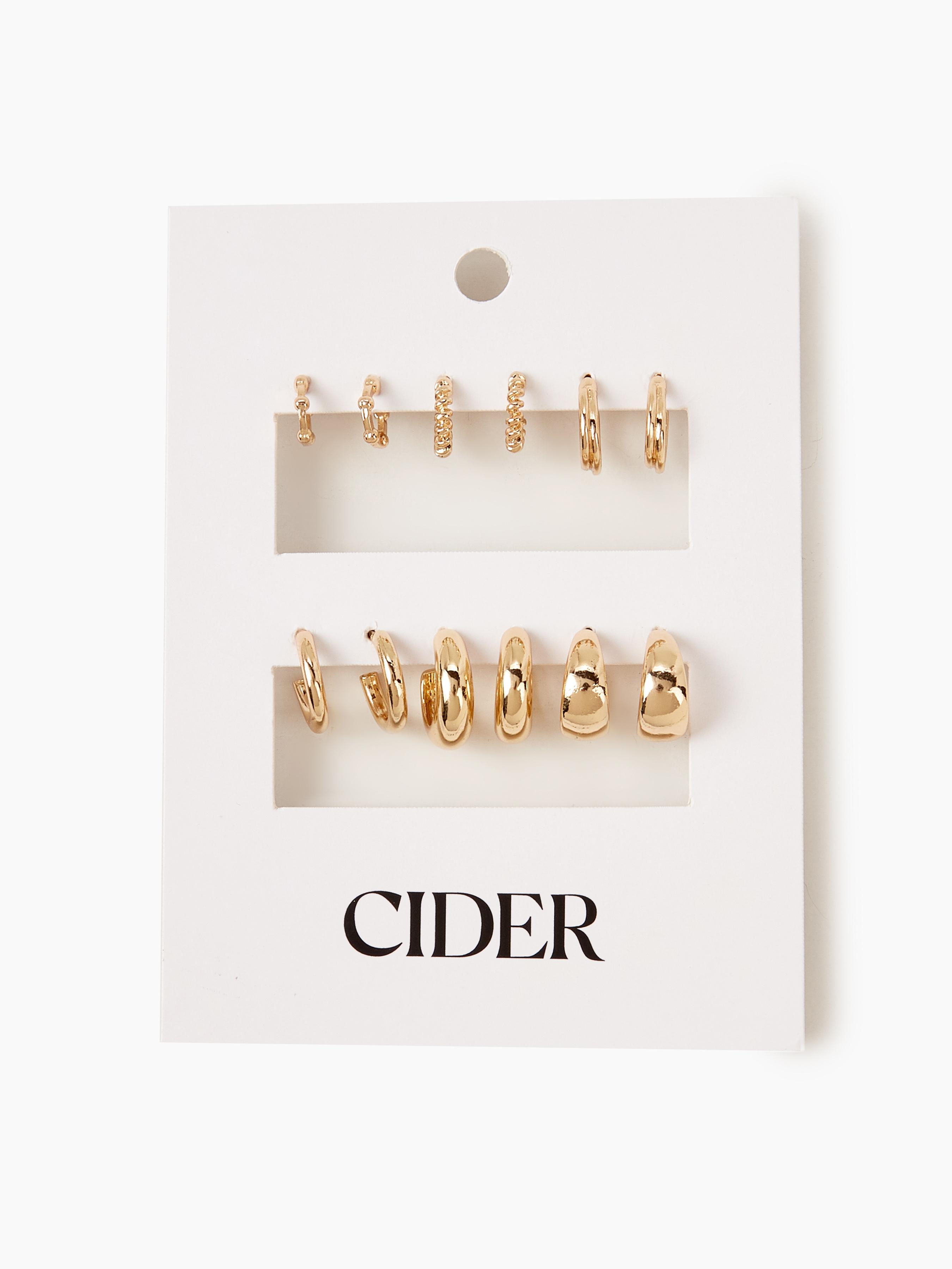 6pairs Geometric Hoop Earrings Set by CIDER