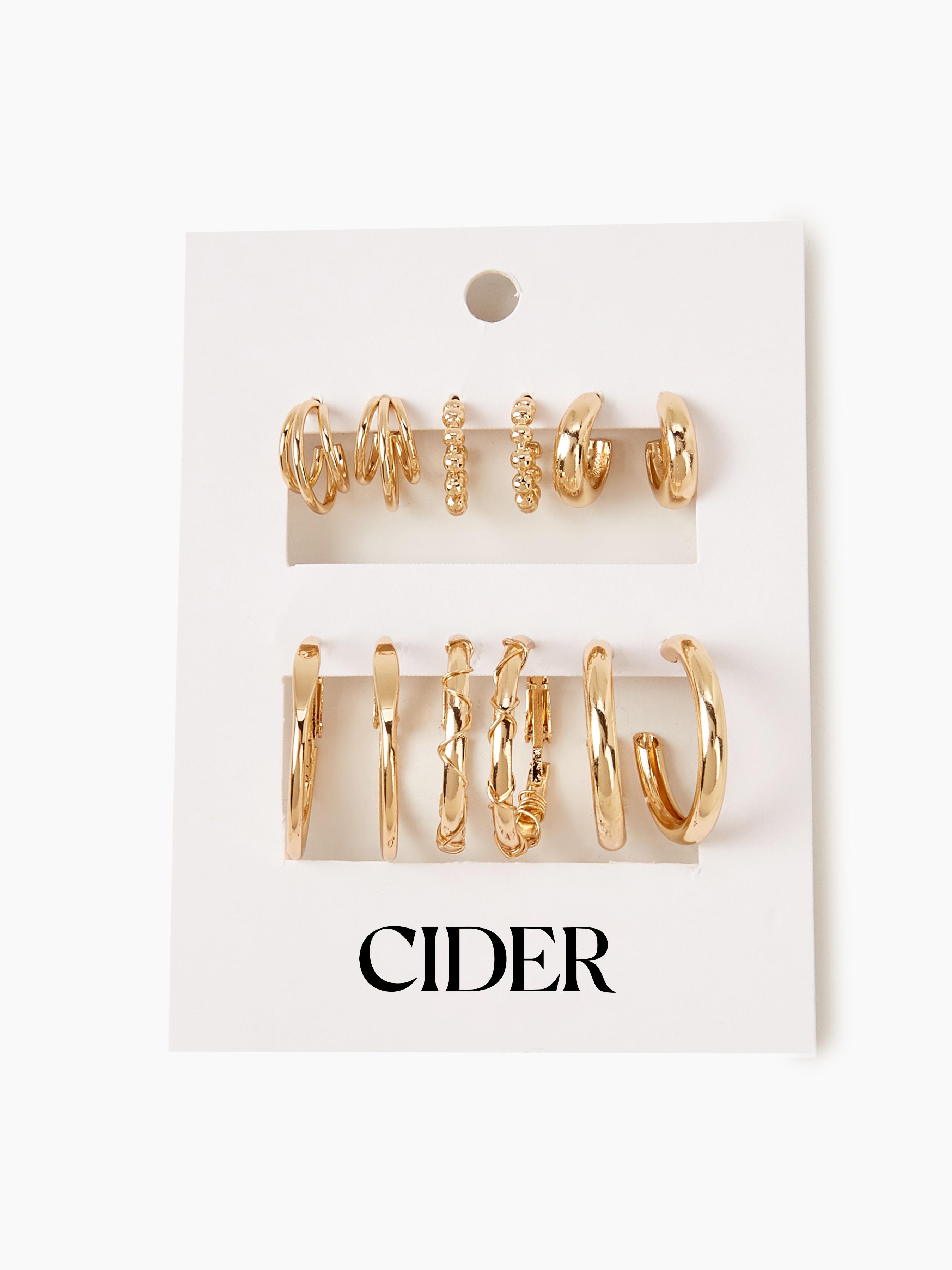 6pairs Geometric Hoop Earrings Set by CIDER