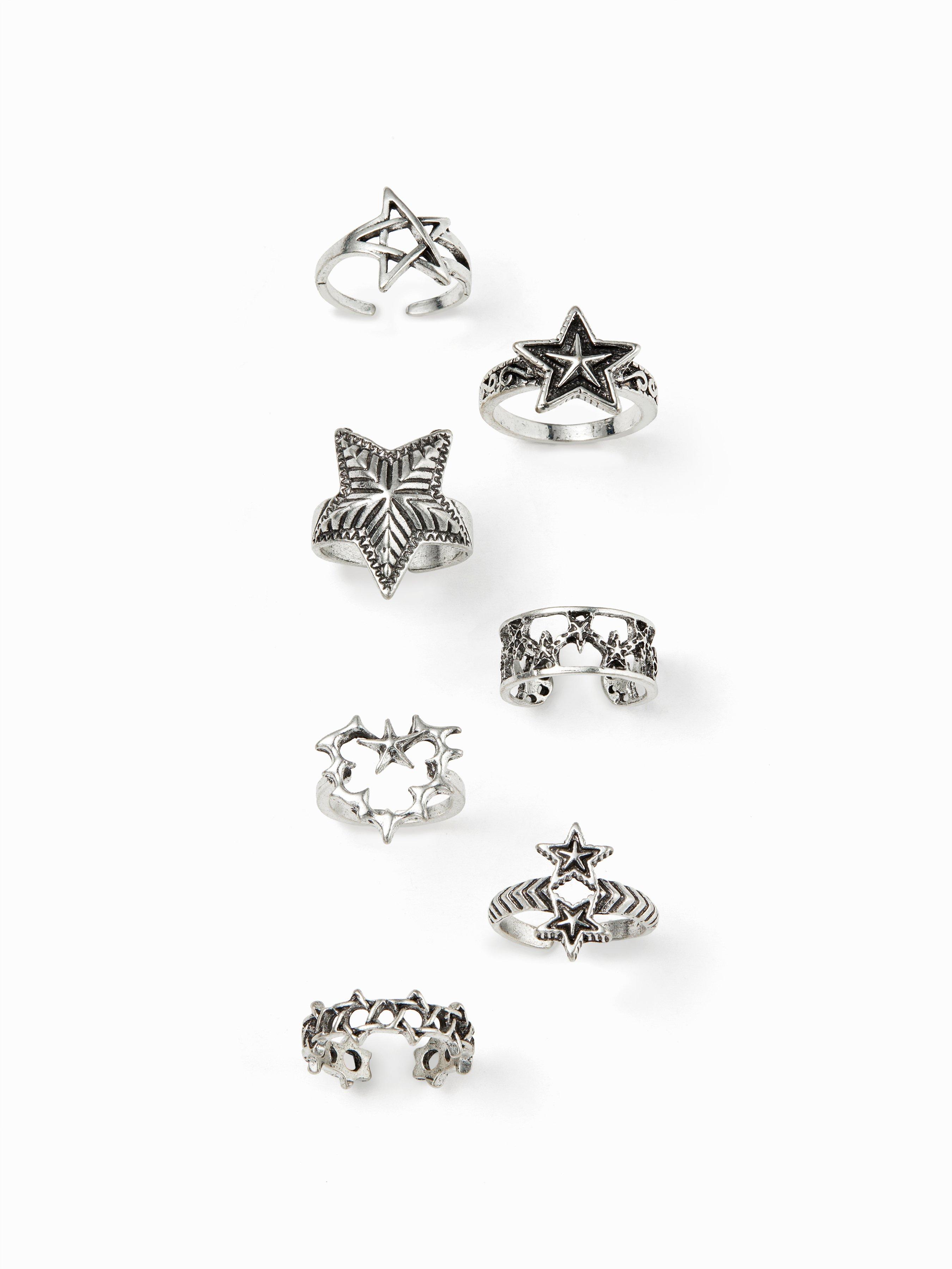 7 PCS ENGRAVED STAR RINGS SE by CIDER