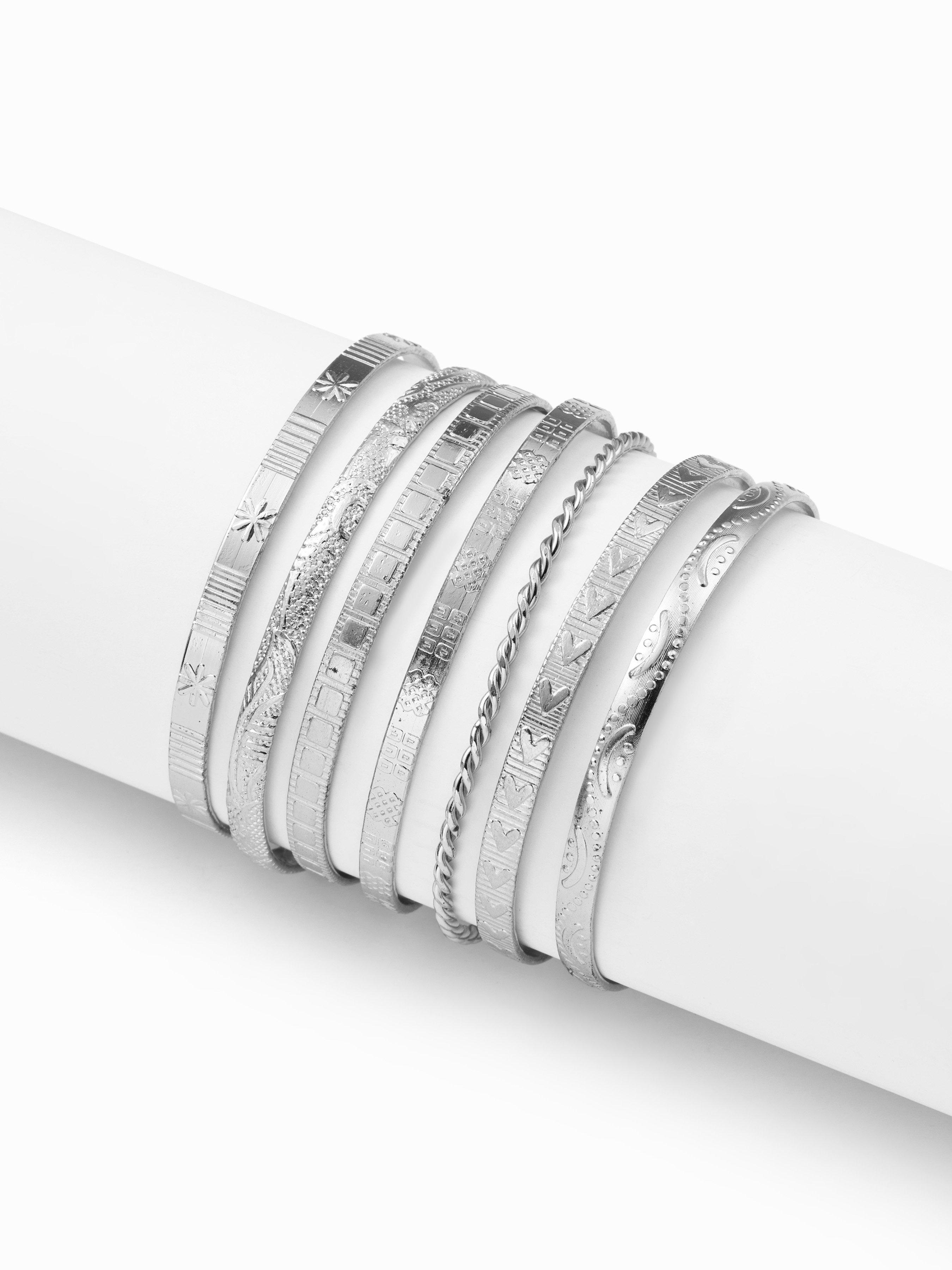 7PCS TEXTURED OPEN BRACELET SET by CIDER