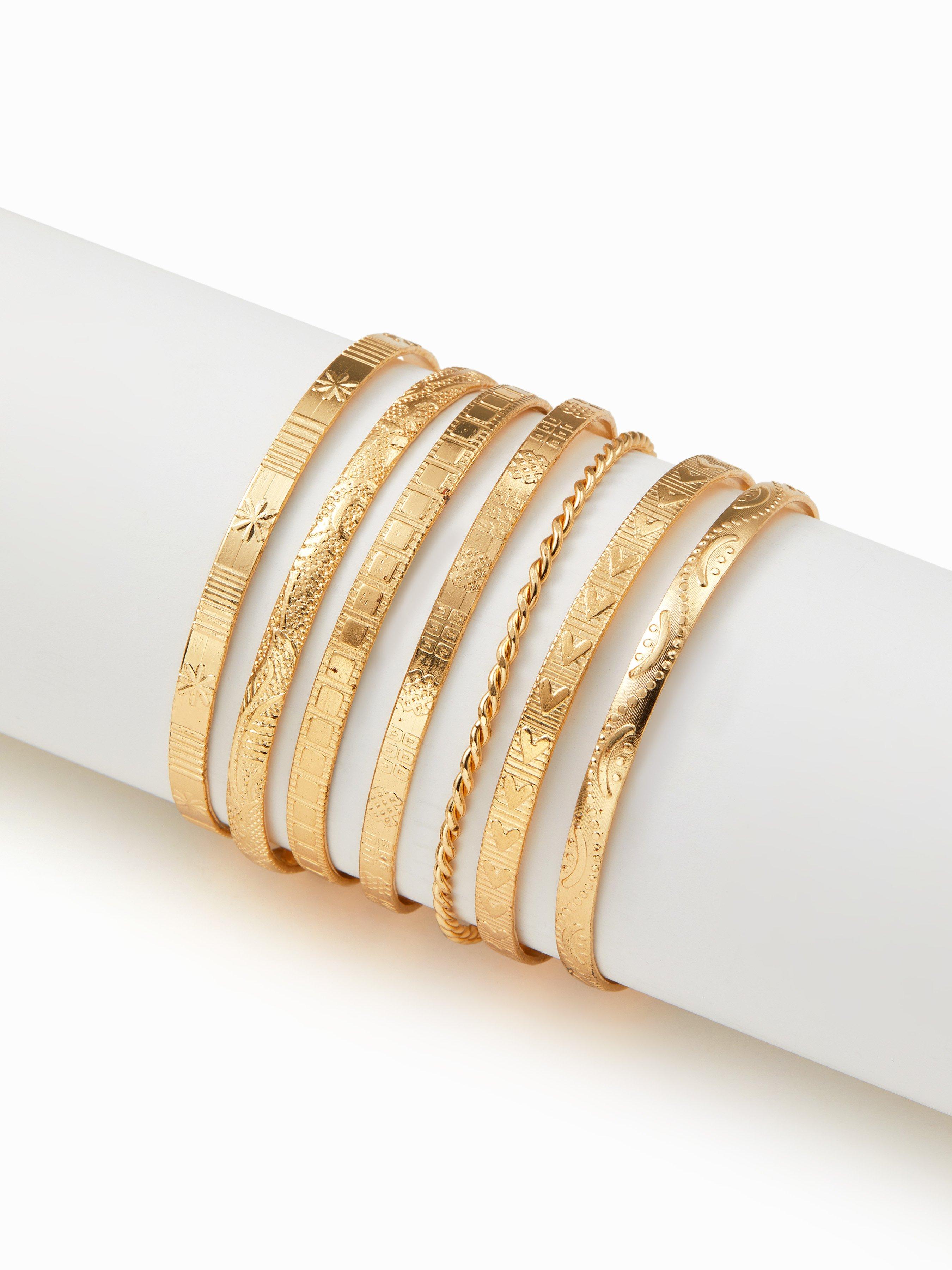 7PCS TEXTURED OPEN BRACELET SET by CIDER