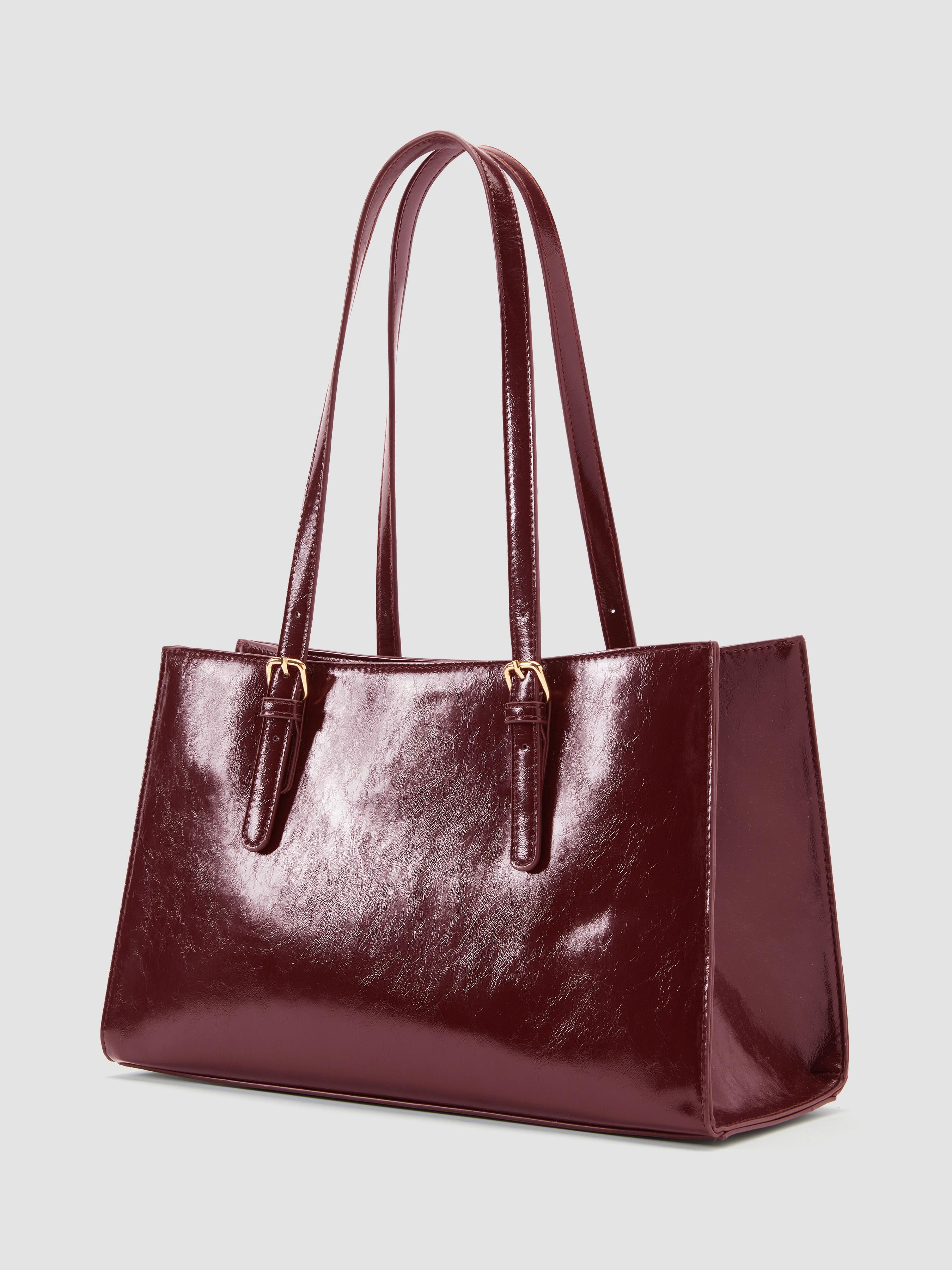 ADJUSTABLE STRAP FAUX LEATHER TOTE BAG by CIDER