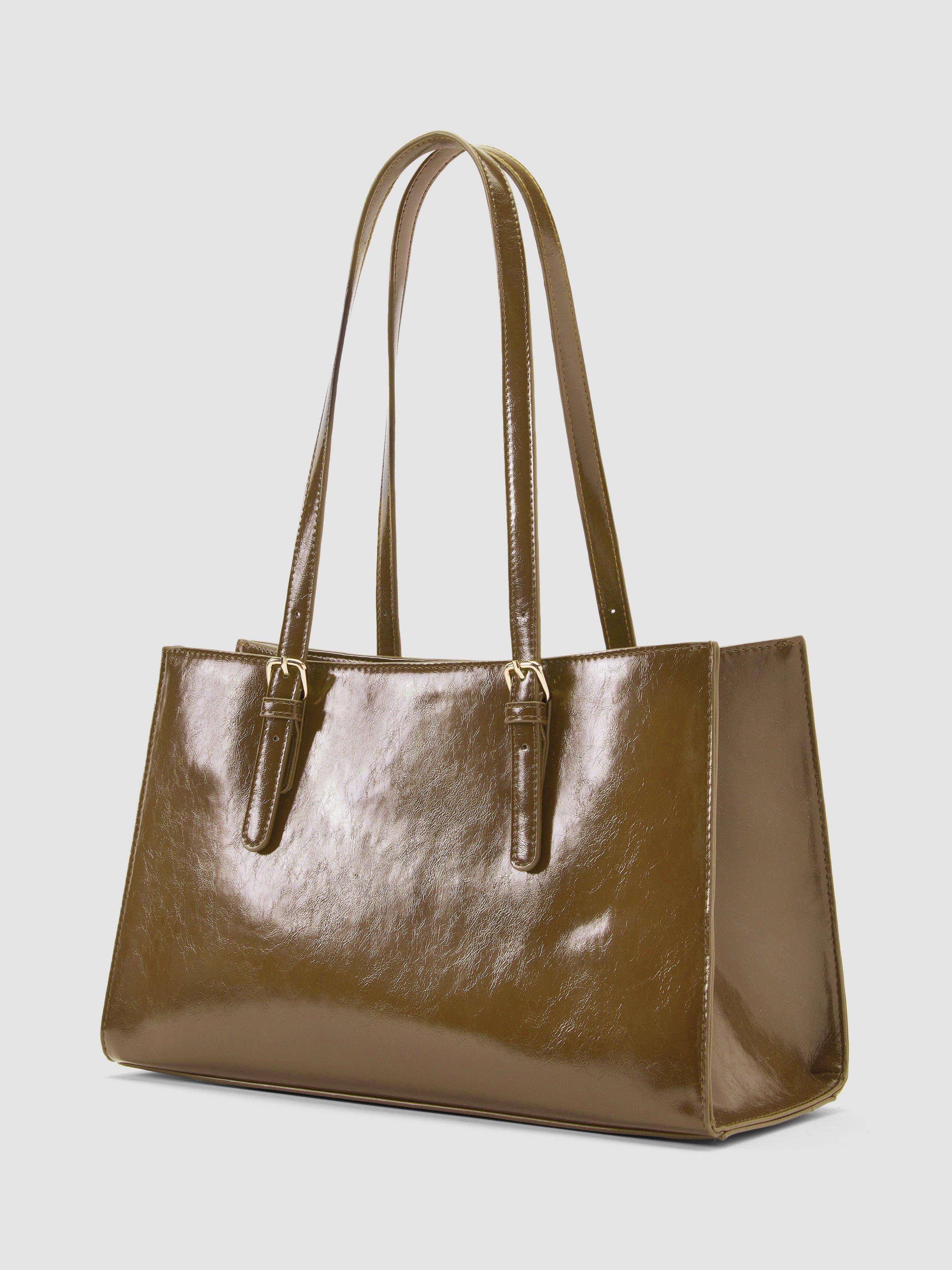 ADJUSTABLE STRAP FAUX LEATHER TOTE BAG by CIDER