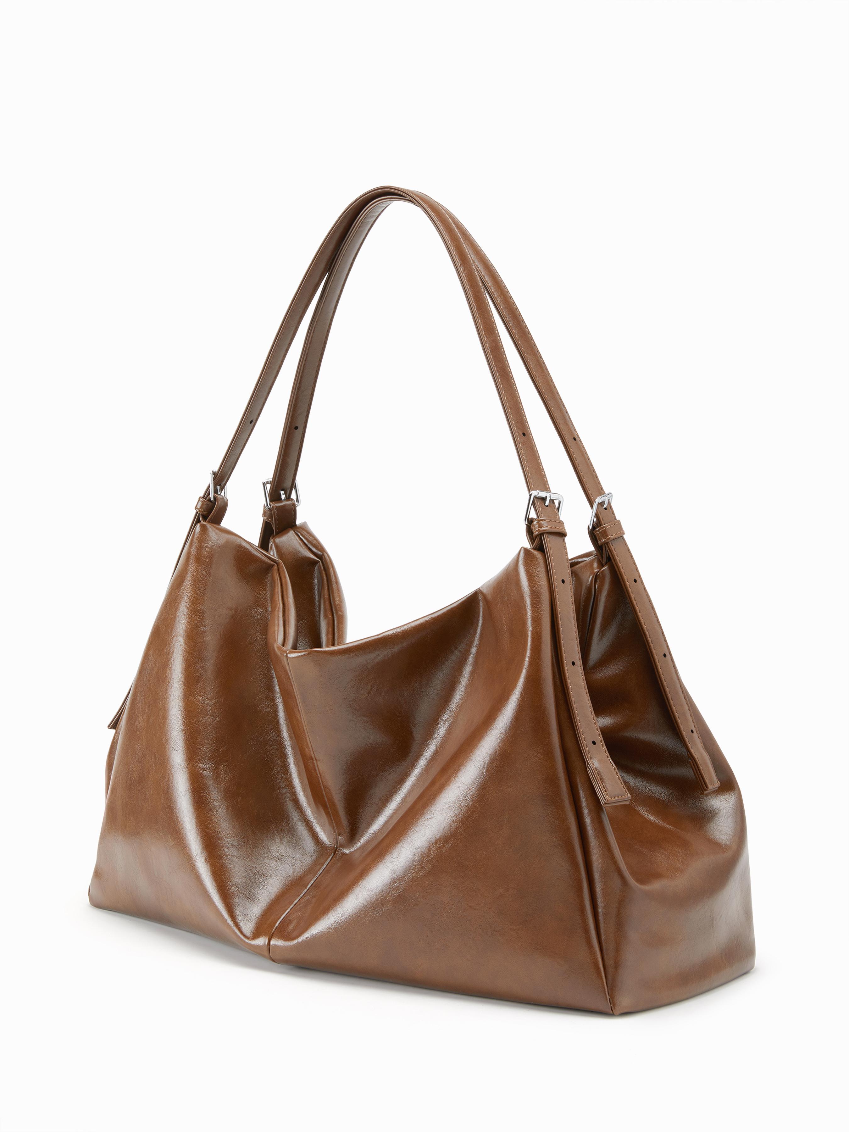 ADJUSTABLE STRAP FAUX LEATHER TOTE BAG by CIDER