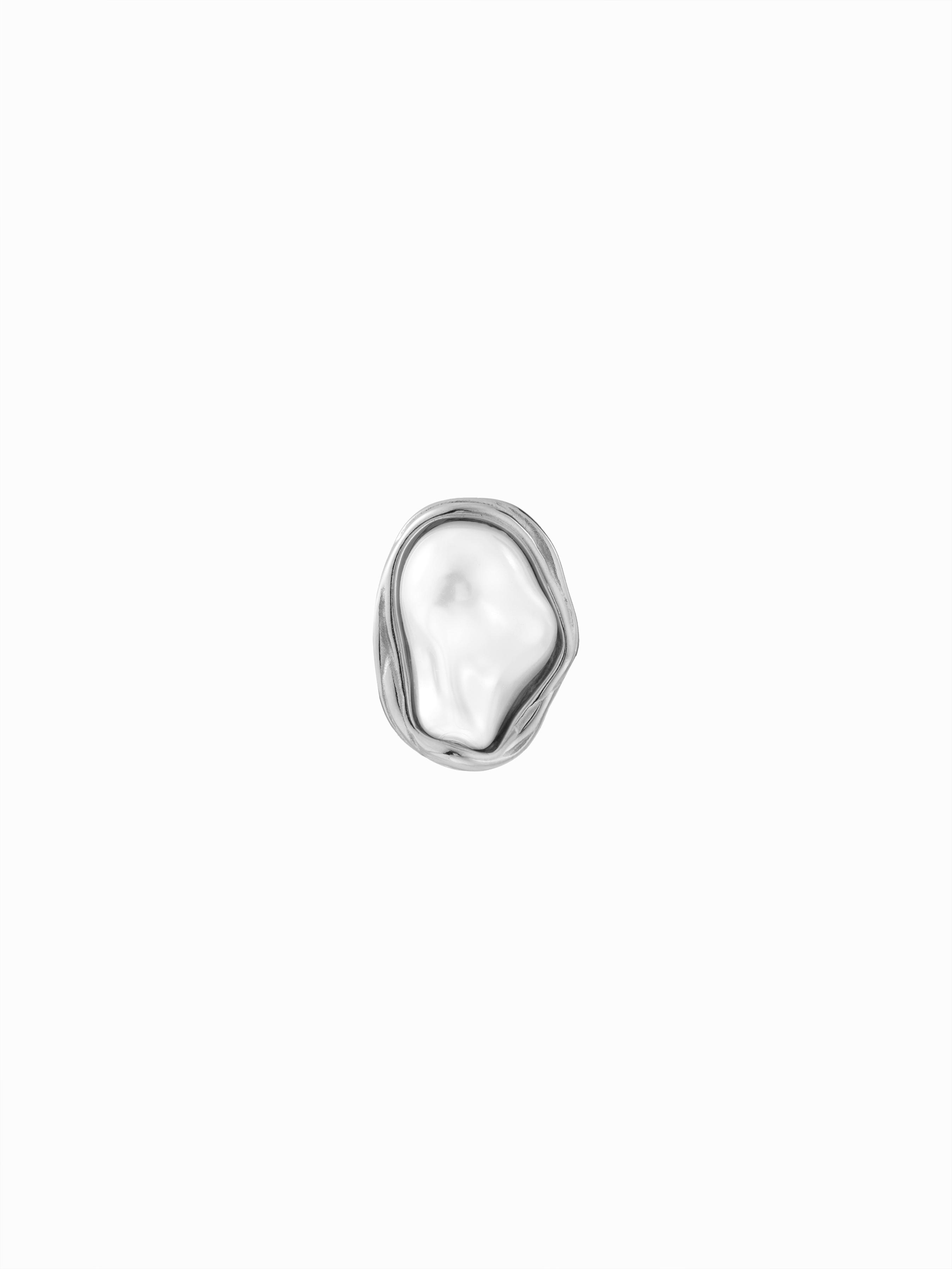 BAROQUE FAUX  PEARL 18K GOLD PLATED STAINLESS STEEL OPEN RING by CIDER