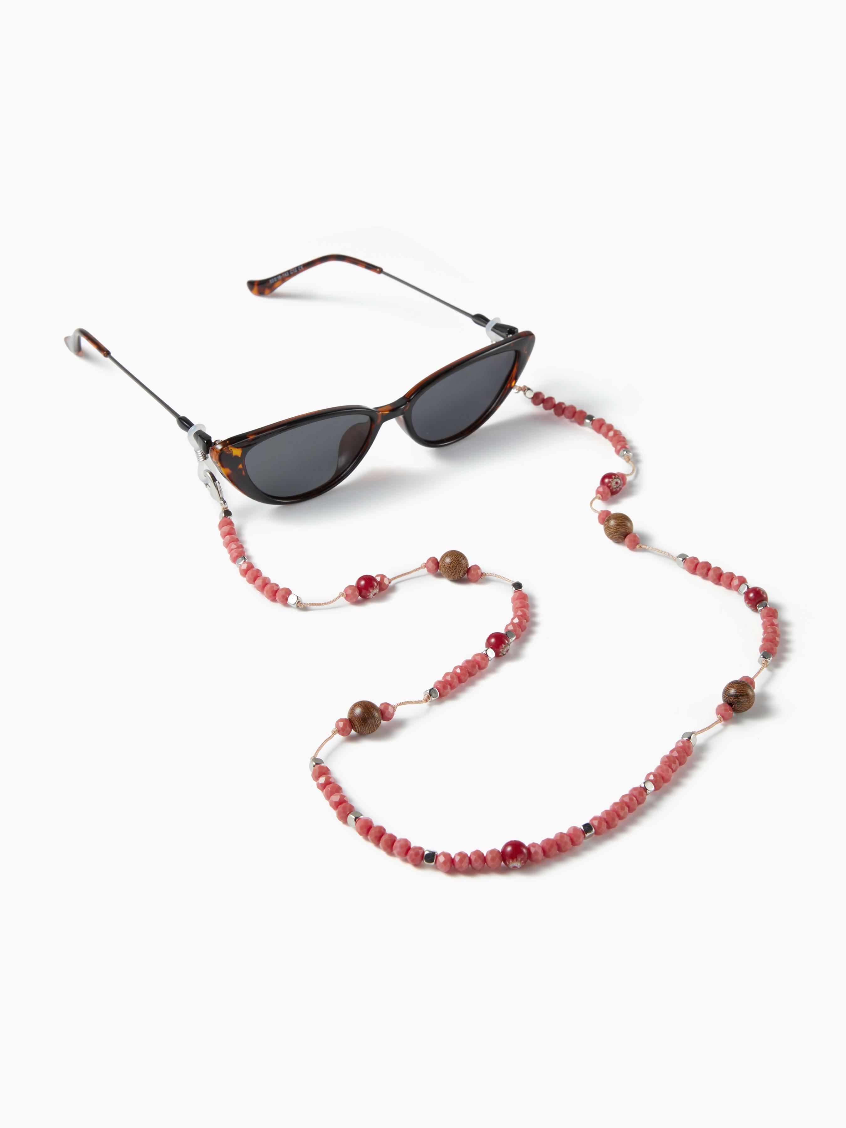 BEAD & FAUX CRYSTAL & ROPE GLASSES CHAIN by CIDER