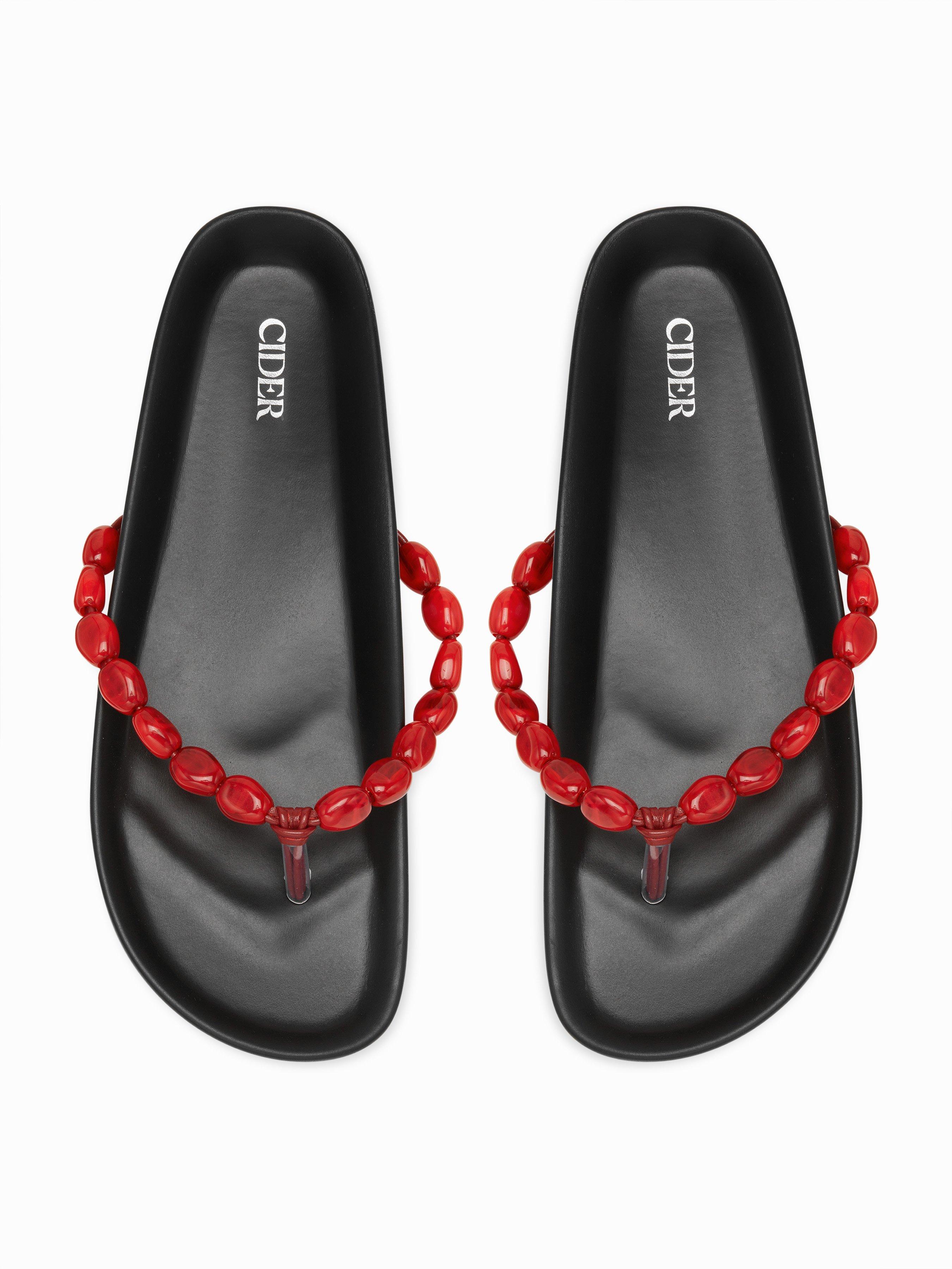 BEADED FLIP-FLOP SLIPPERS by CIDER