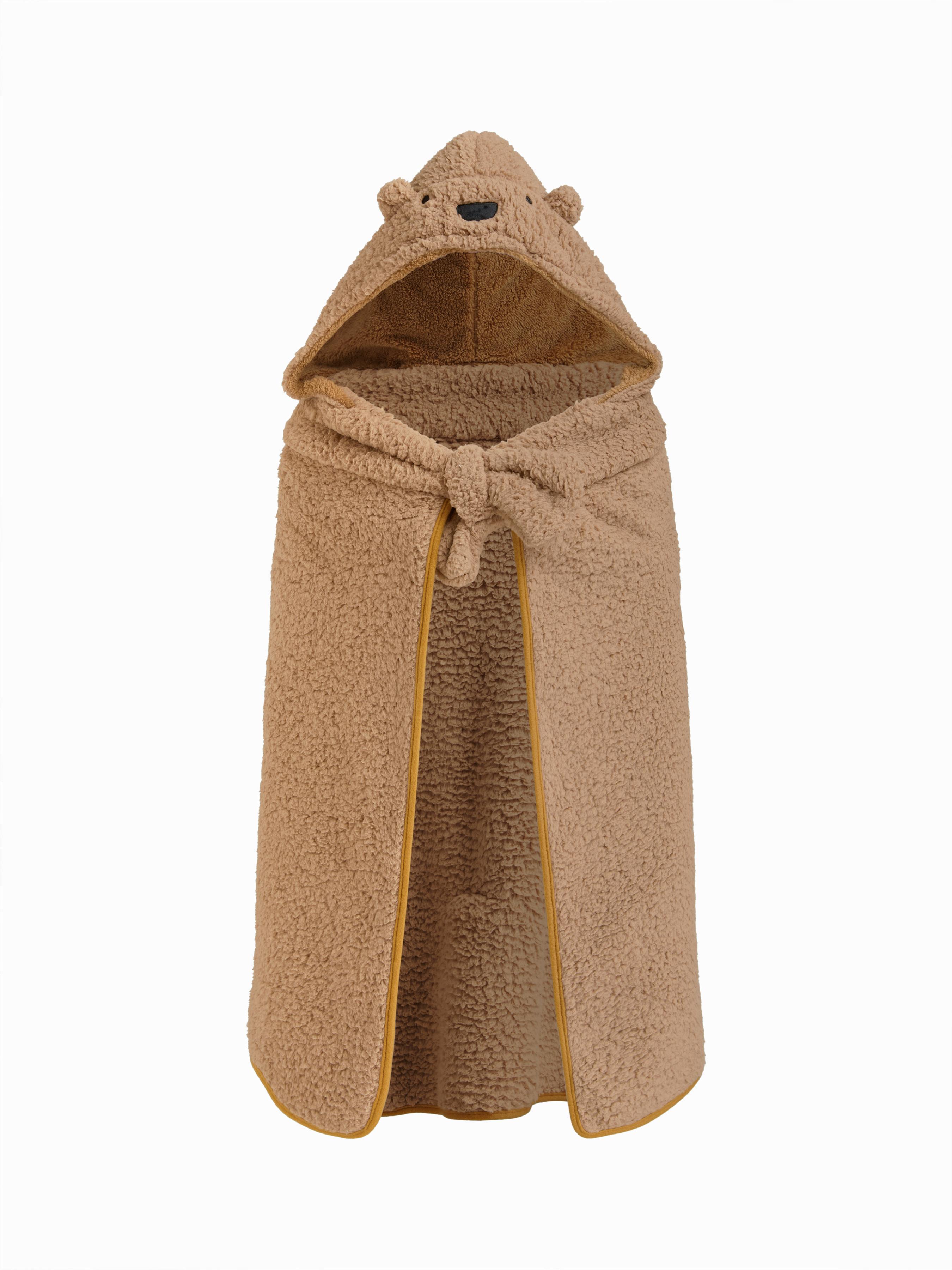 BEAR FUZZY BLANKET WITH HAT by CIDER