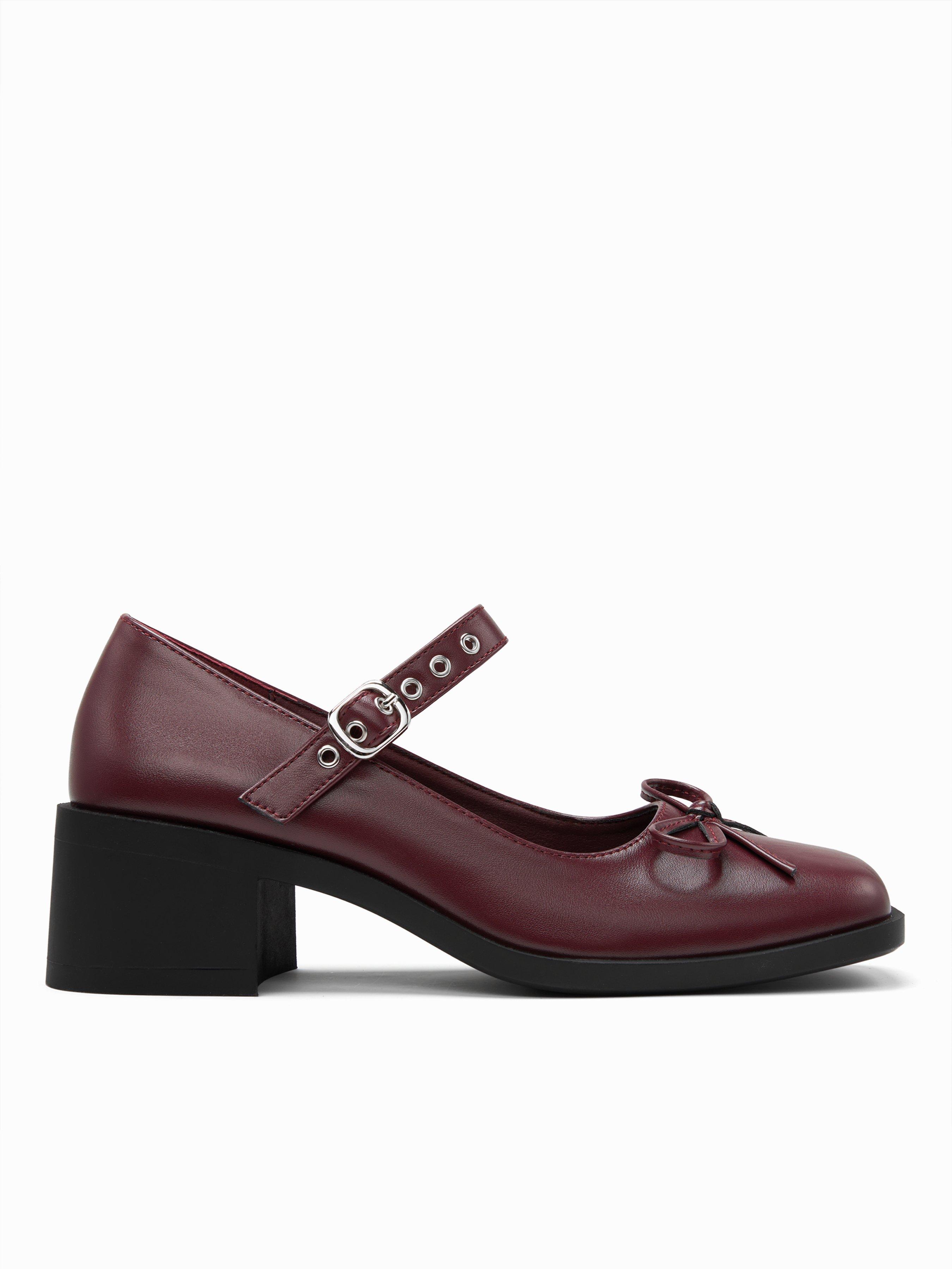BOWKNOT CHUNKY HEEL LOAFERS by CIDER