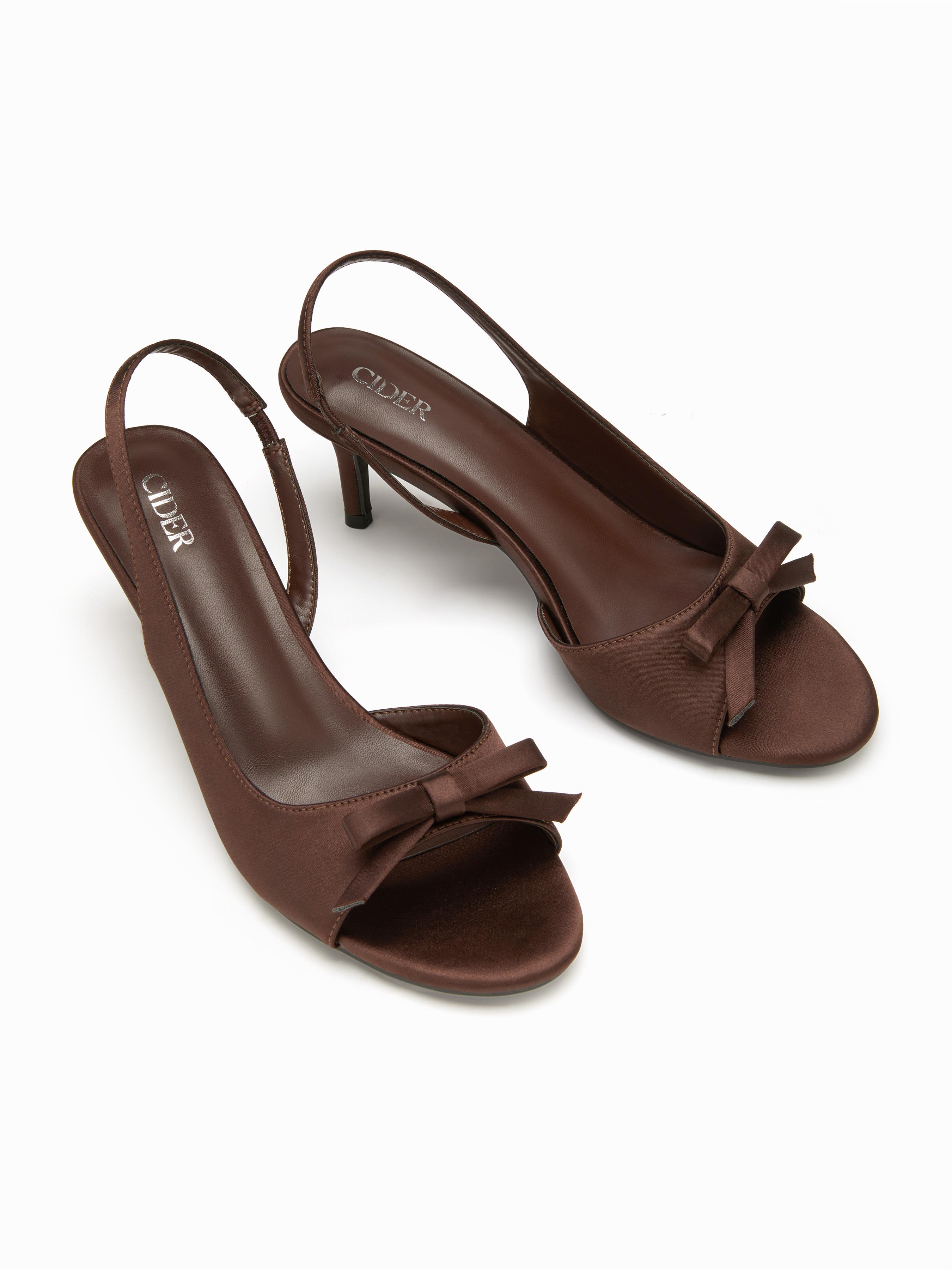 BOWKNOT DECOR SLINGBACK SANDALS by CIDER