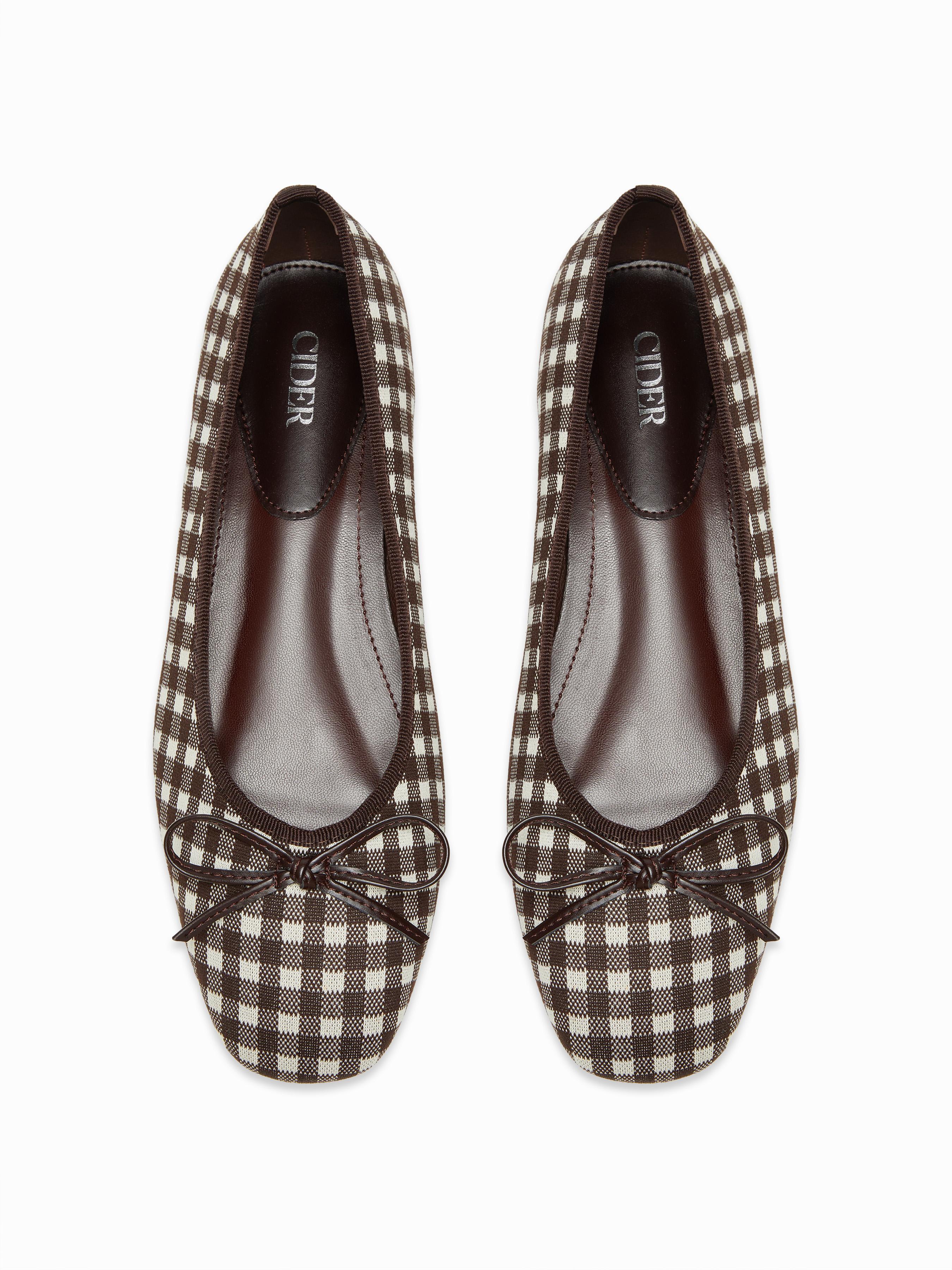 BOWKNOT GINGHAM MARY JANES by CIDER