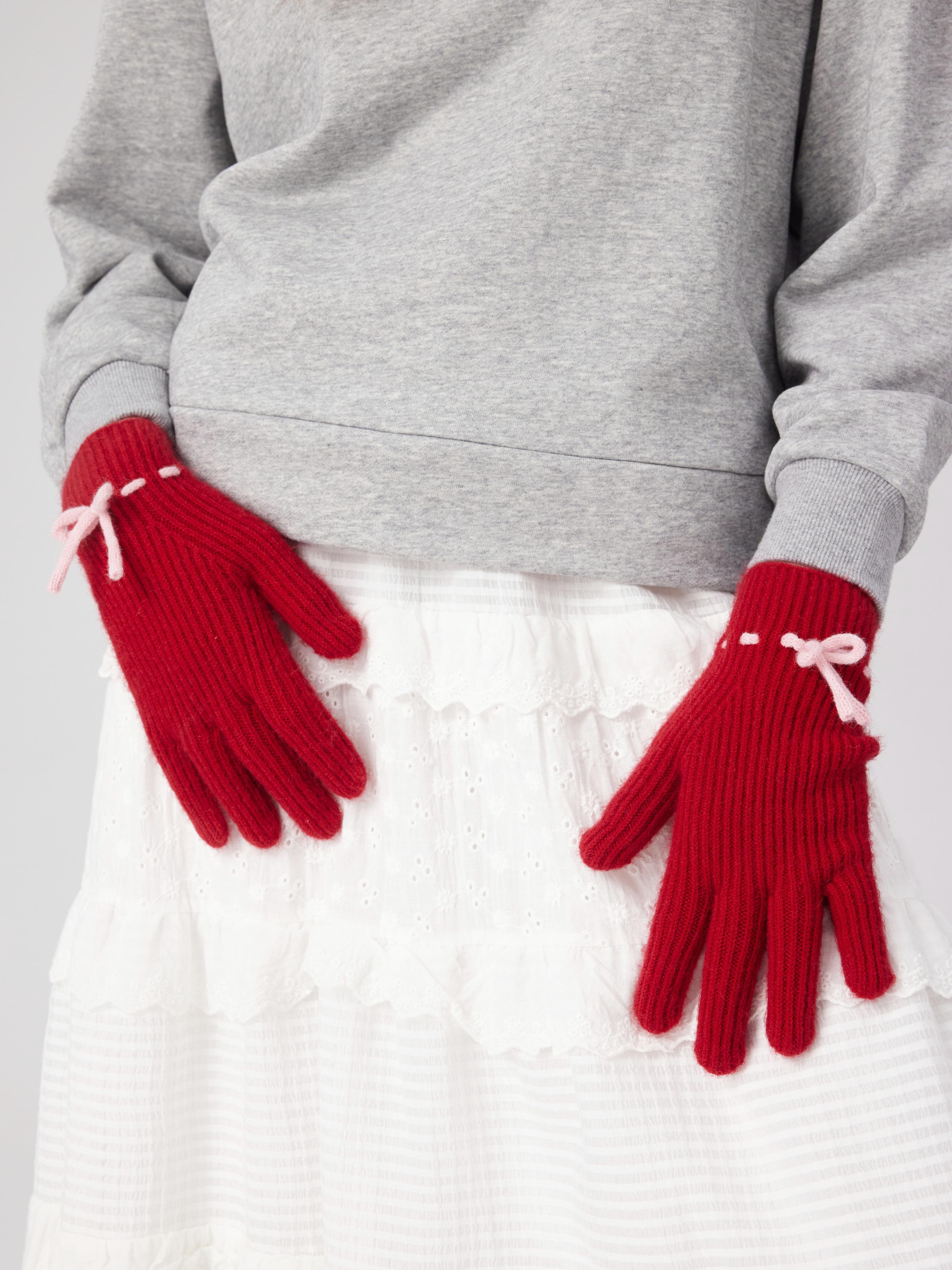 BOWKNOT KNITTED GLOVES by CIDER
