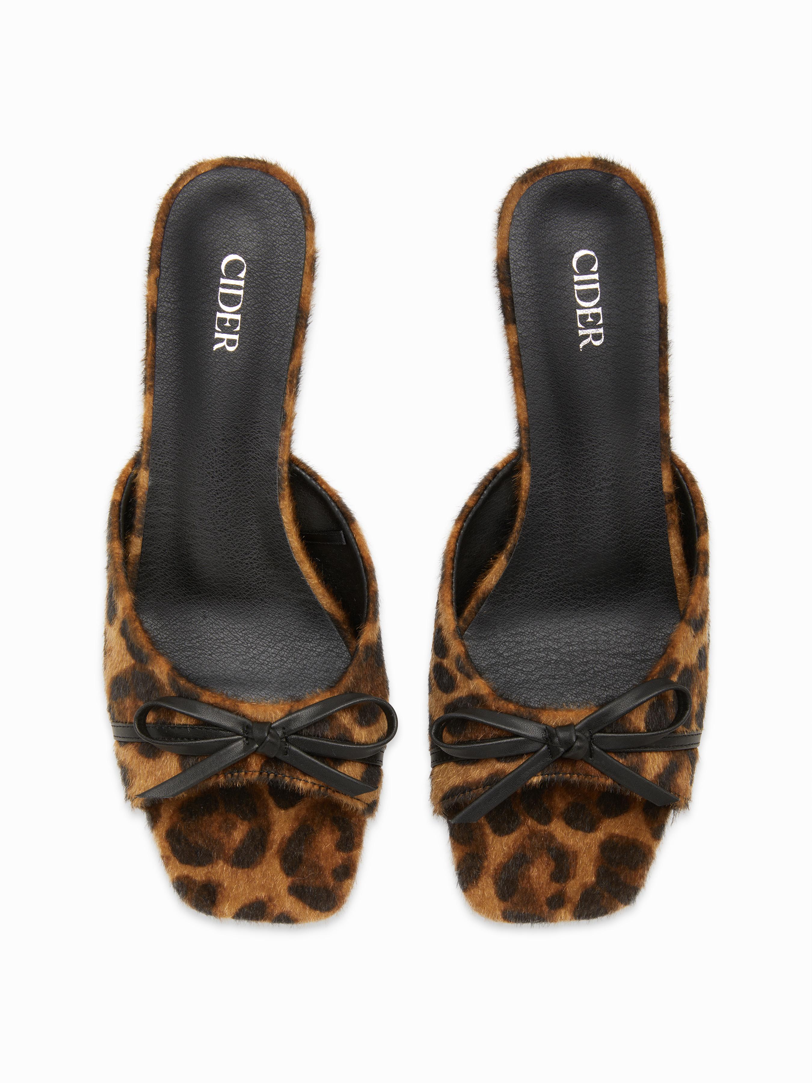 BOWKNOT LEOPARD PRINT HEELS by CIDER