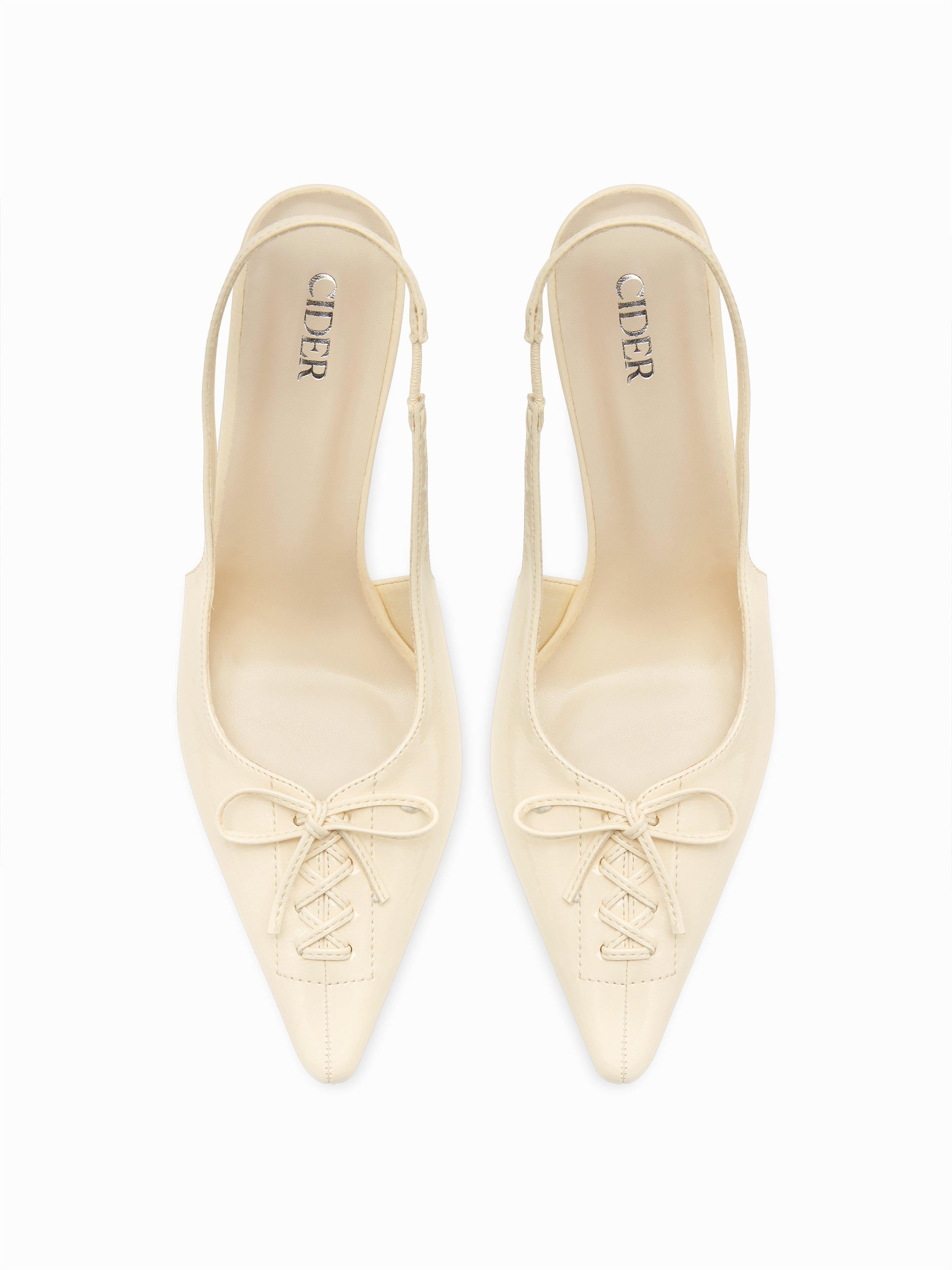 BOWKNOT POINTED TOE SLINGBACK HEELS by CIDER