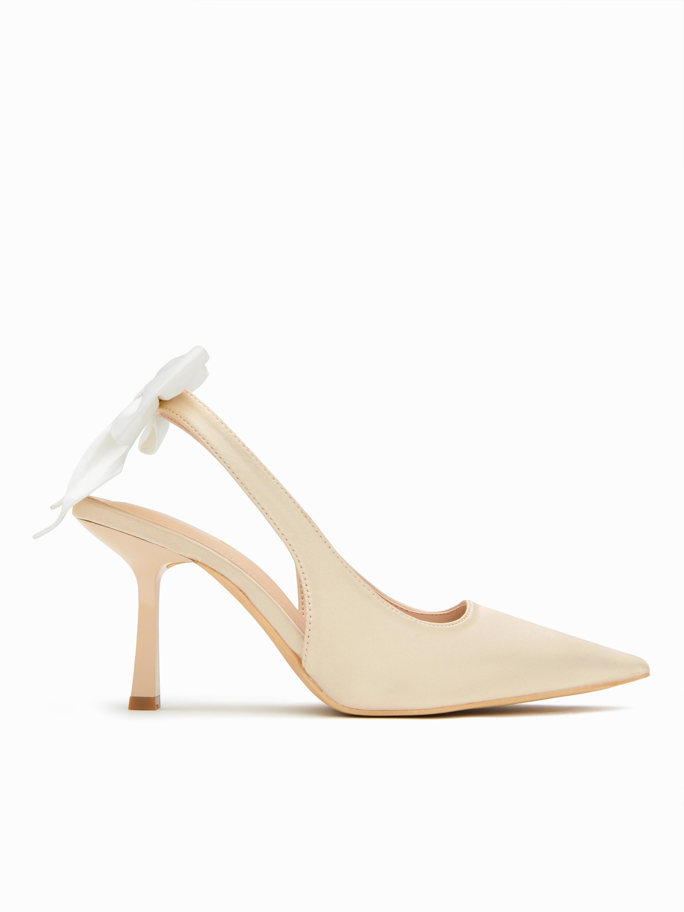 BOWKNOT POINTED TOE SLINGBACK HEELS by CIDER