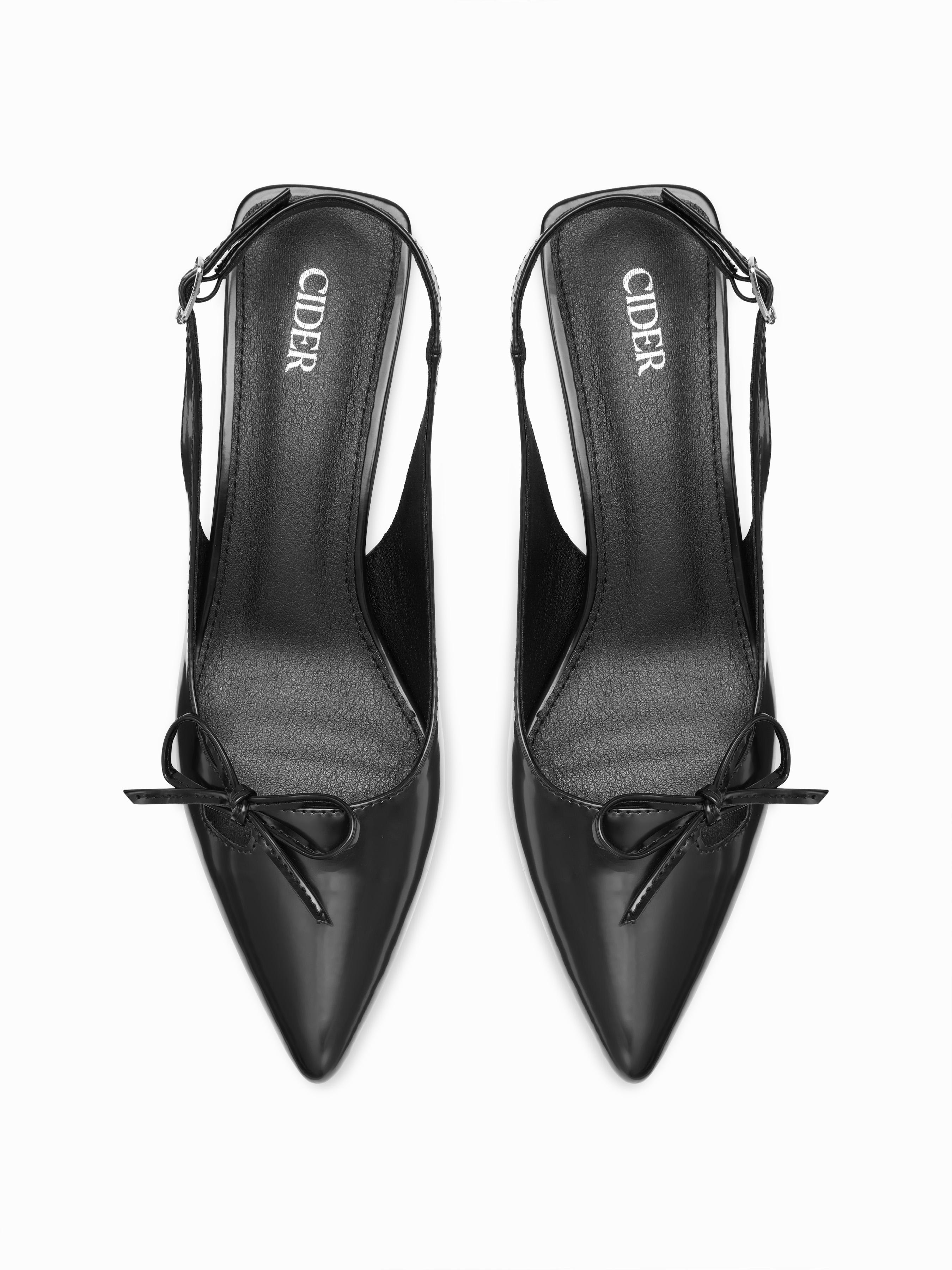 BOWKNOT POINTED TOE SLINGBACK HEELS by CIDER