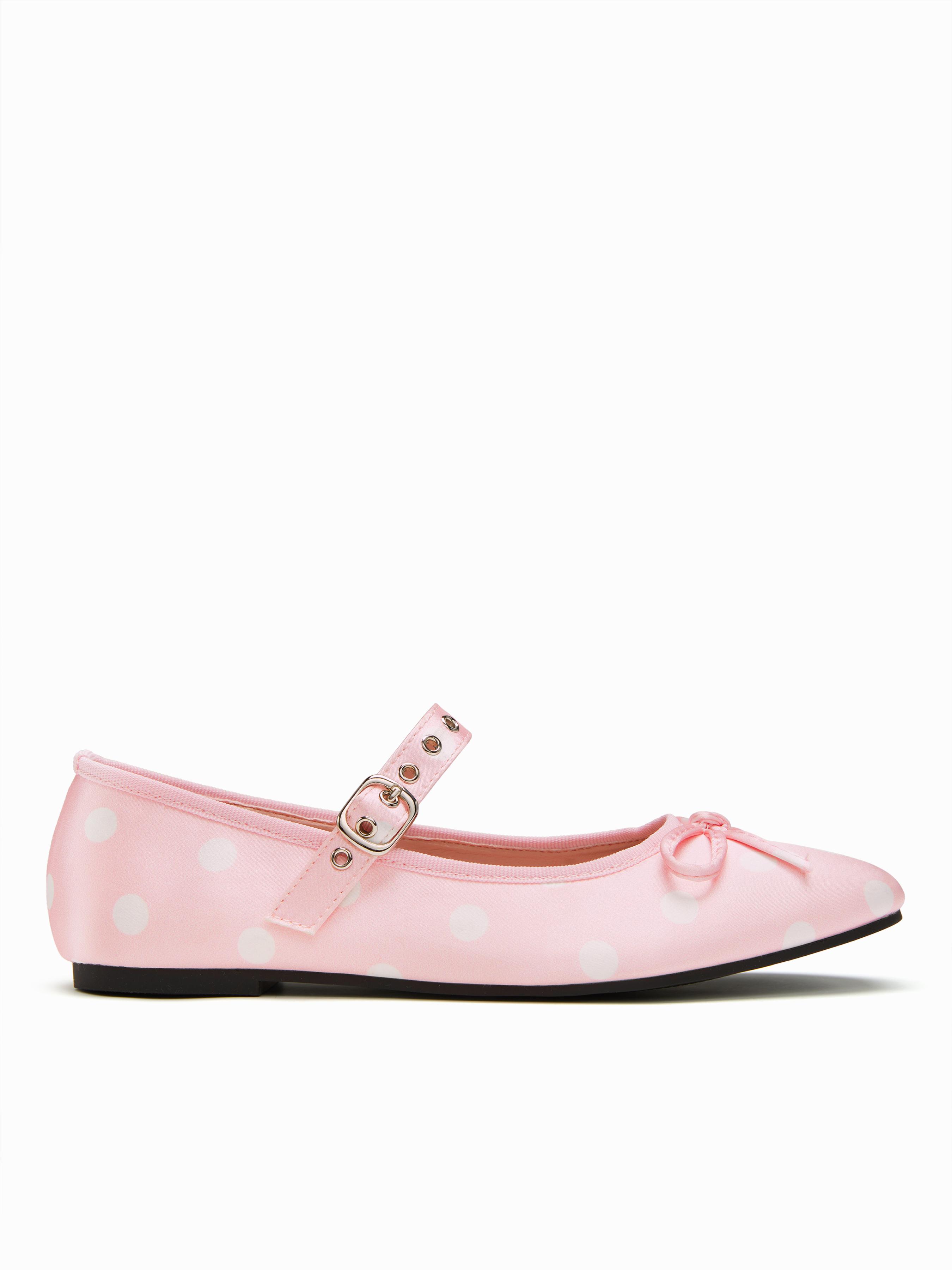 BOWKNOT POLKA DOT MARY JANE FLATS by CIDER