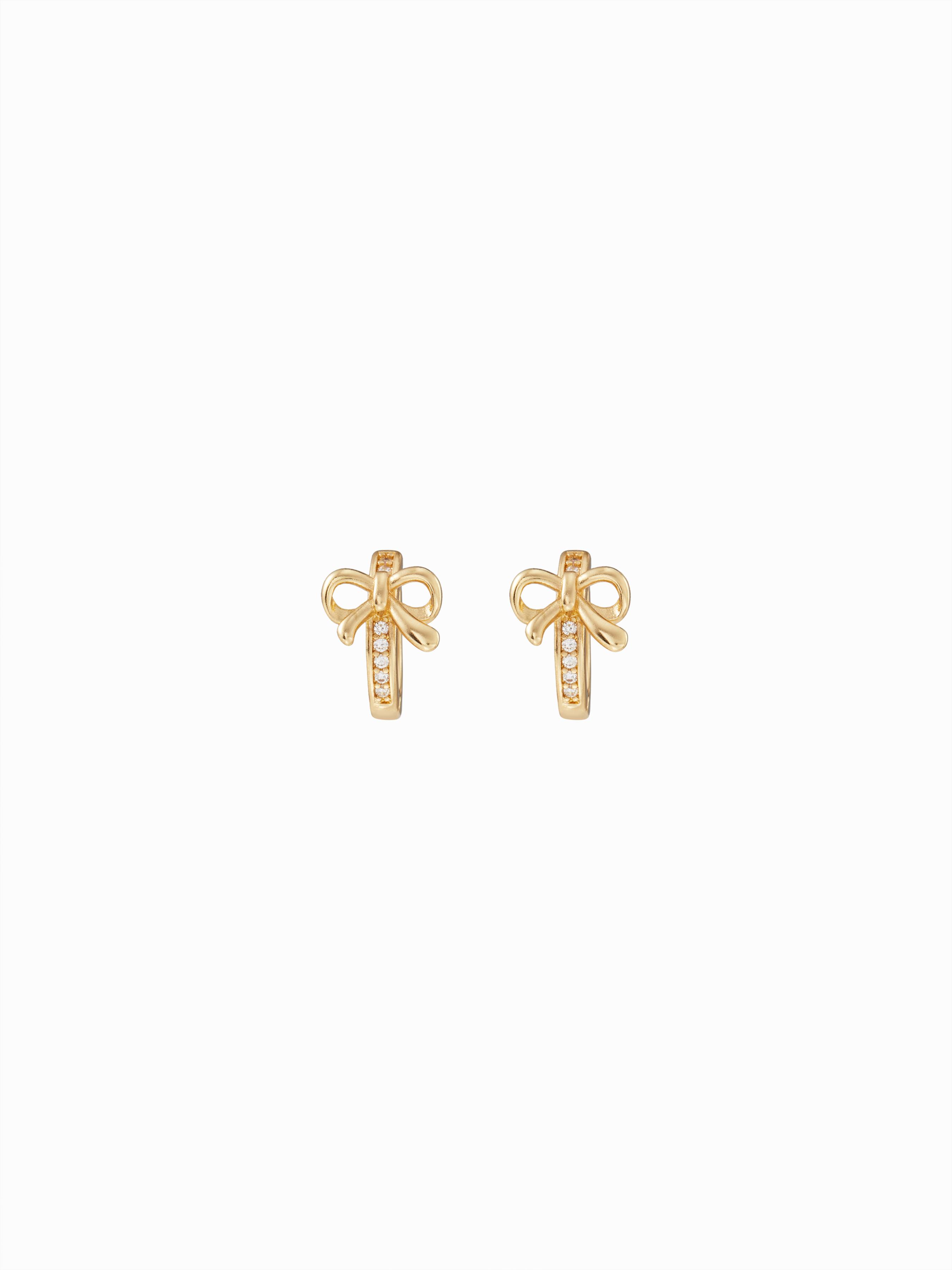 BOWKNOT RHINESTONE HOOP EARRINGS by CIDER