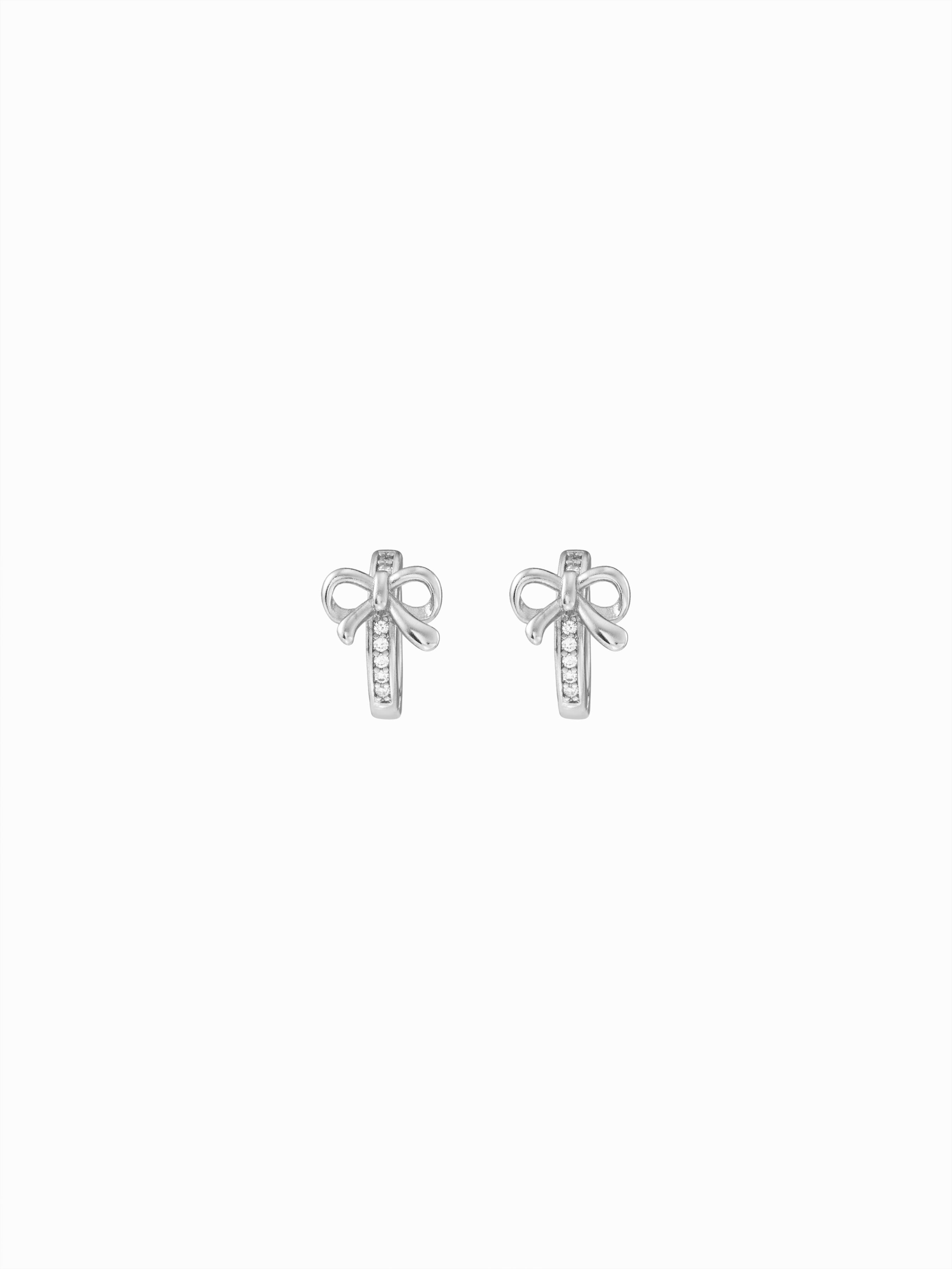 BOWKNOT RHINESTONE HOOP EARRINGS by CIDER