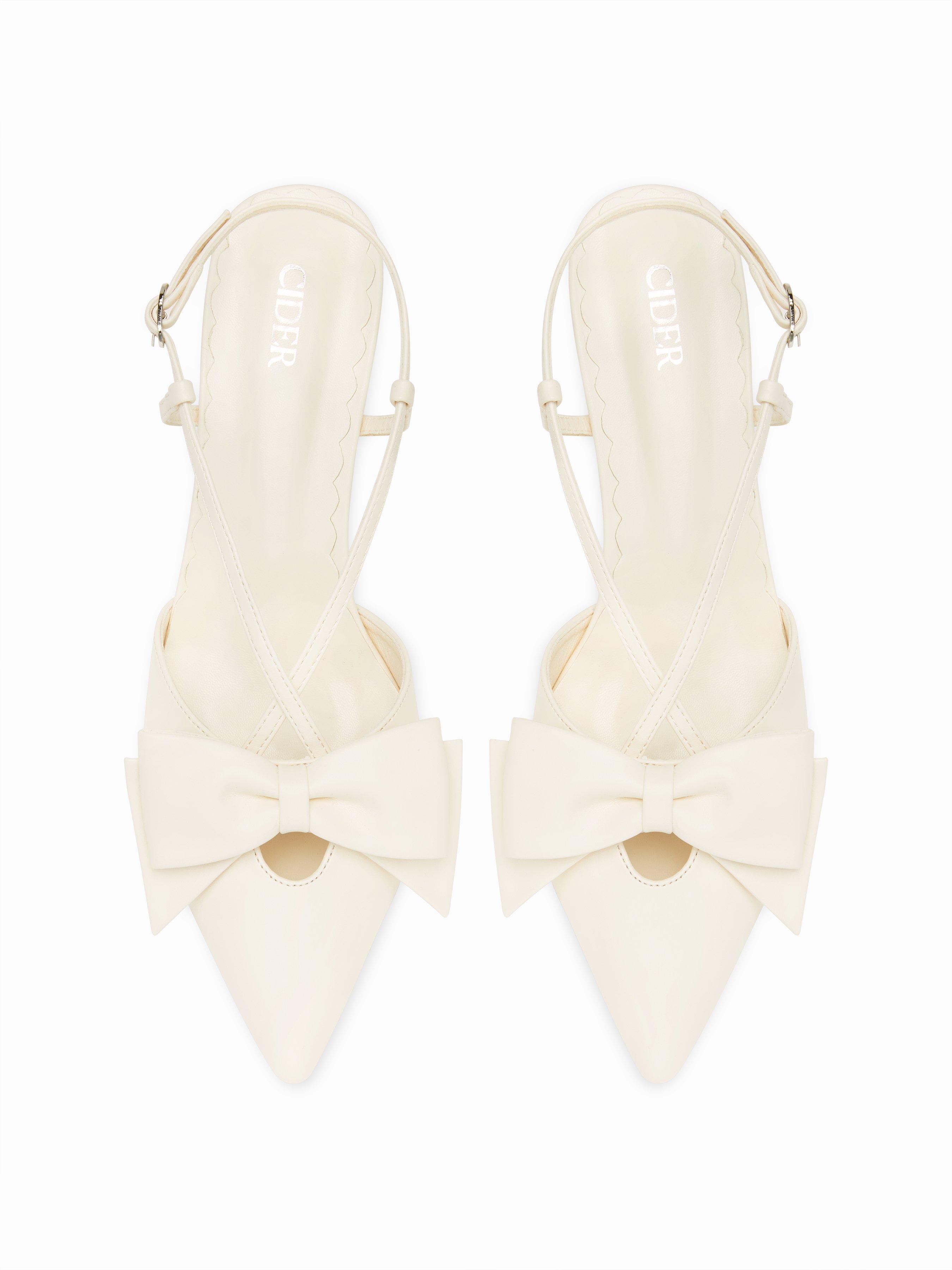 BOWKNOT SLINGBACK CHUNKY HEELS by CIDER