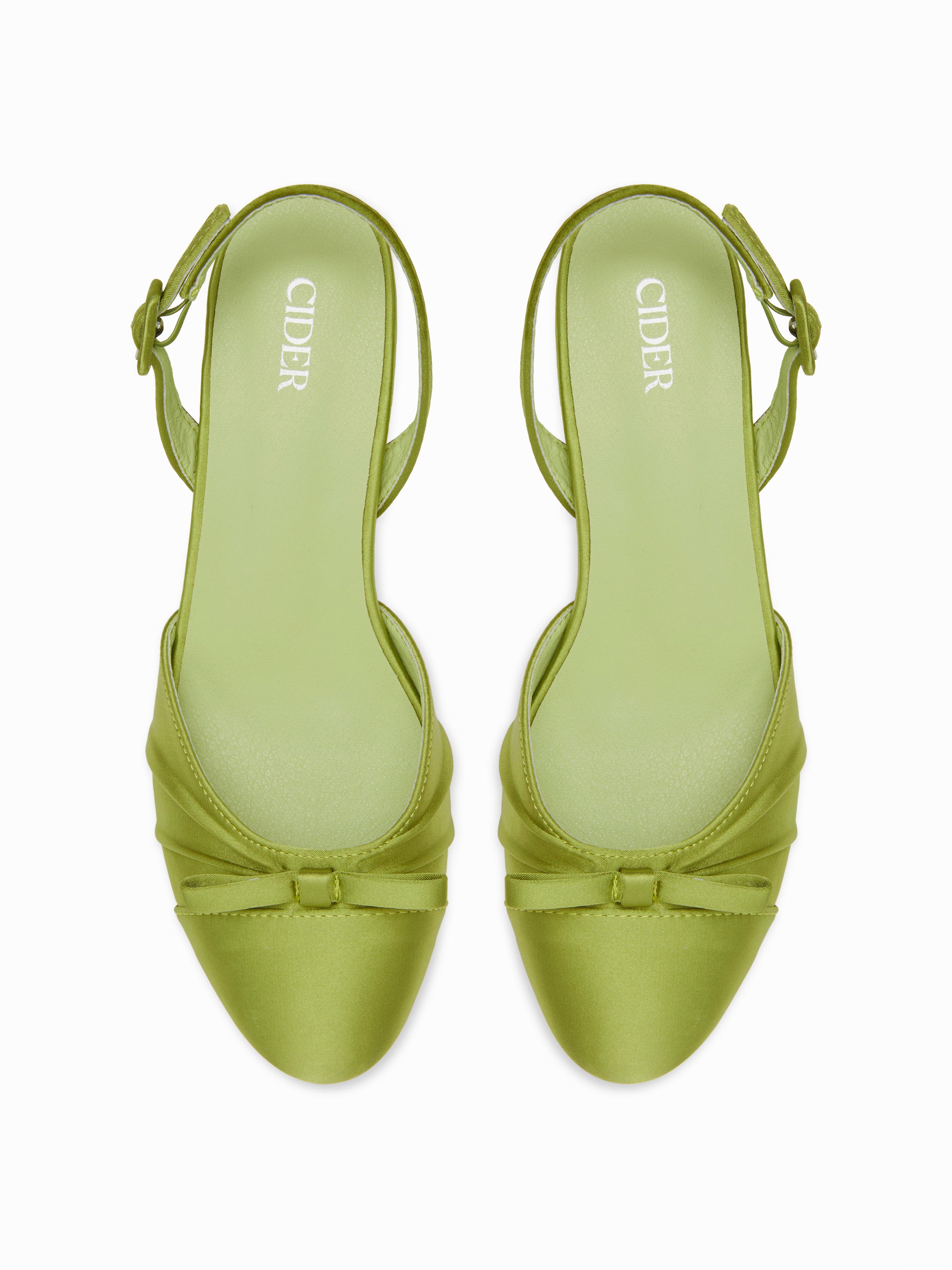 BOWKNOT SLINGBACK CHUNKY HEELS by CIDER