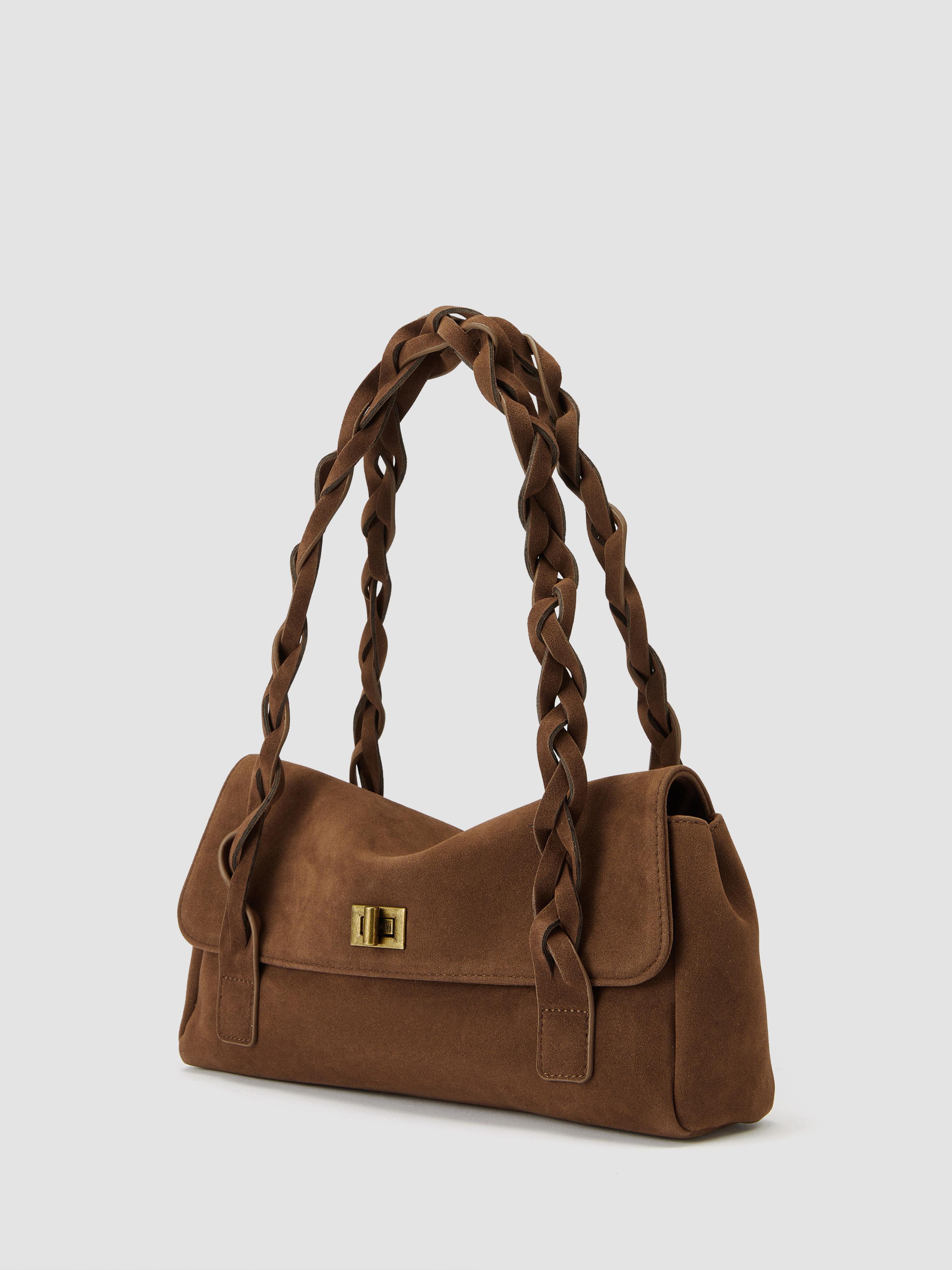 BRAIDED FAUX SUEDE SHOULDER BAG by CIDER