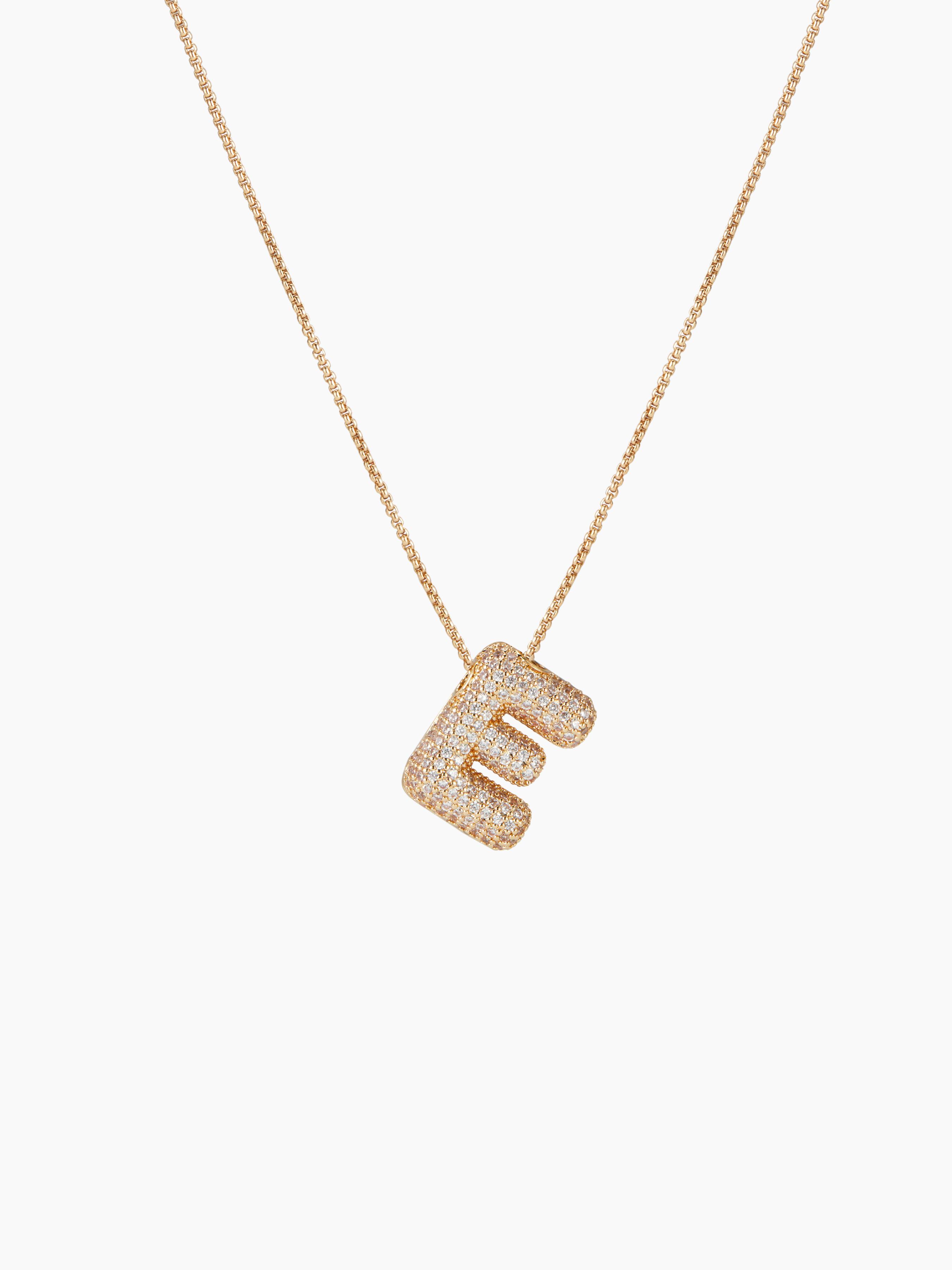 BUBBLE INITIAL LETTER RHINESTONE PENDANT NECKLACE by CIDER