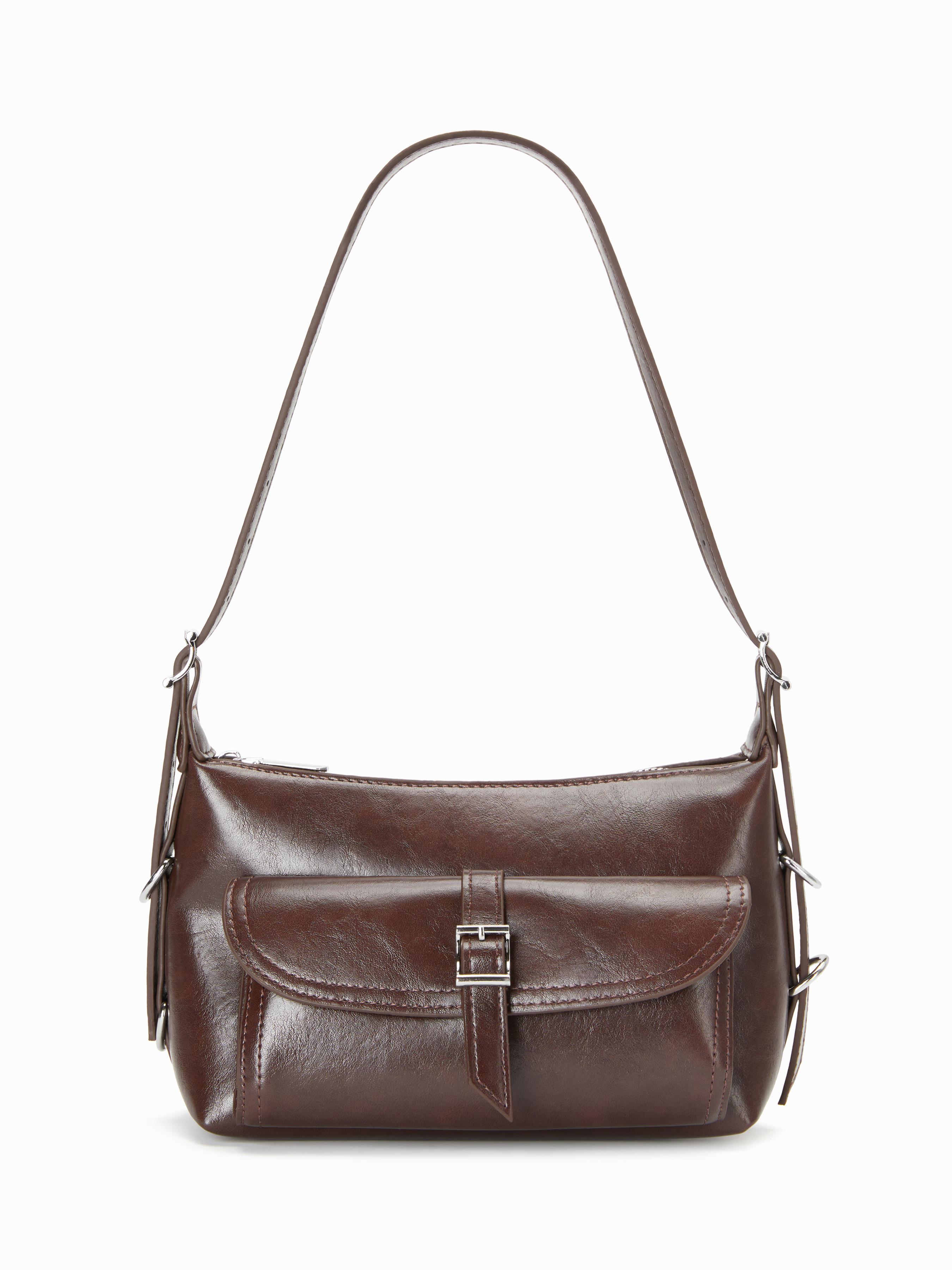 BUCKET DECOR FAUX LEATHER SHOULDER BAG by CIDER