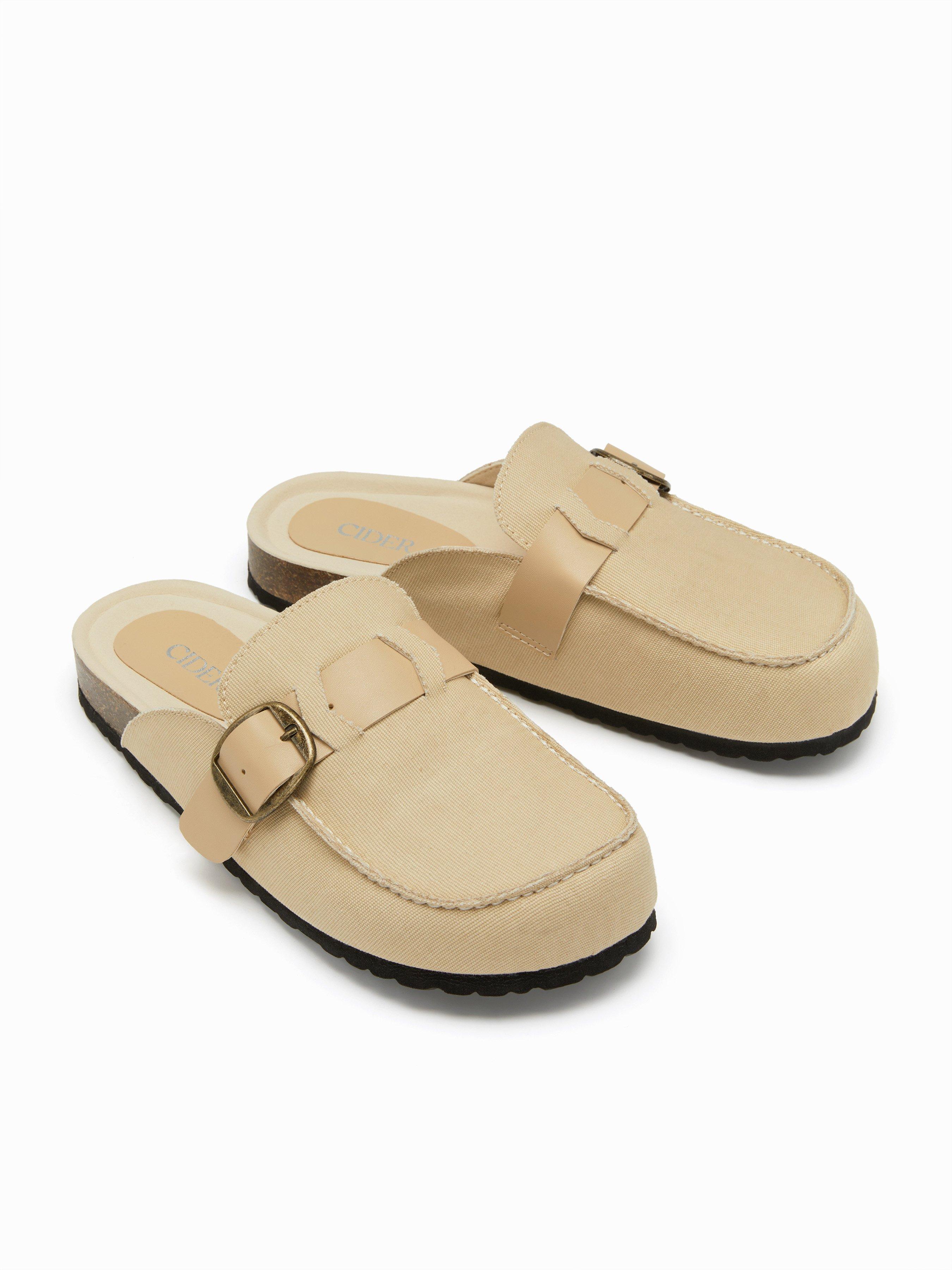 BUCKLE DECOR MULE FLATS by CIDER