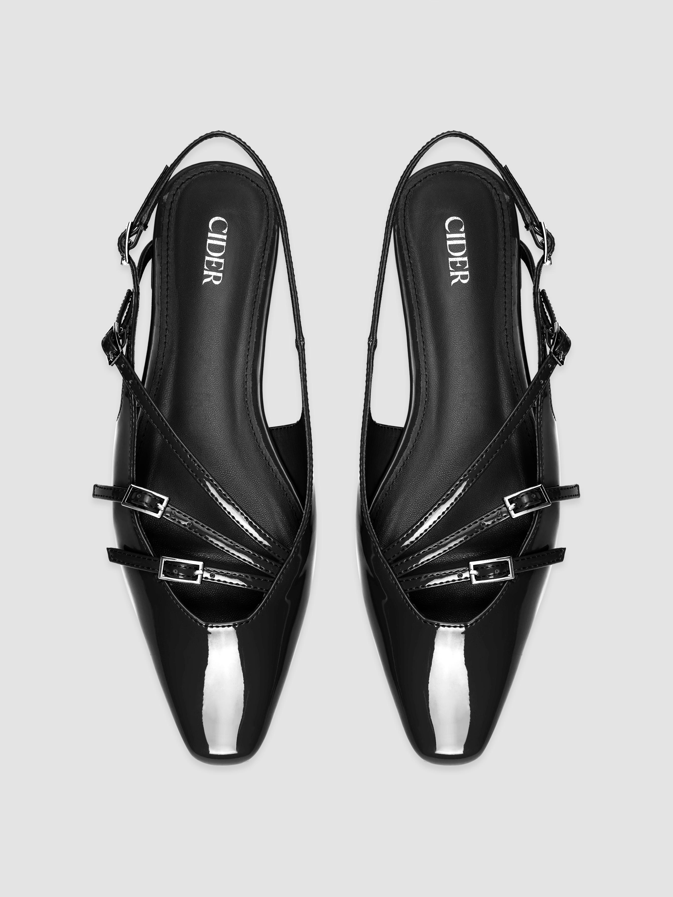 BUCKLE-EMBELLISHED SLINGBACK FLATS by CIDER