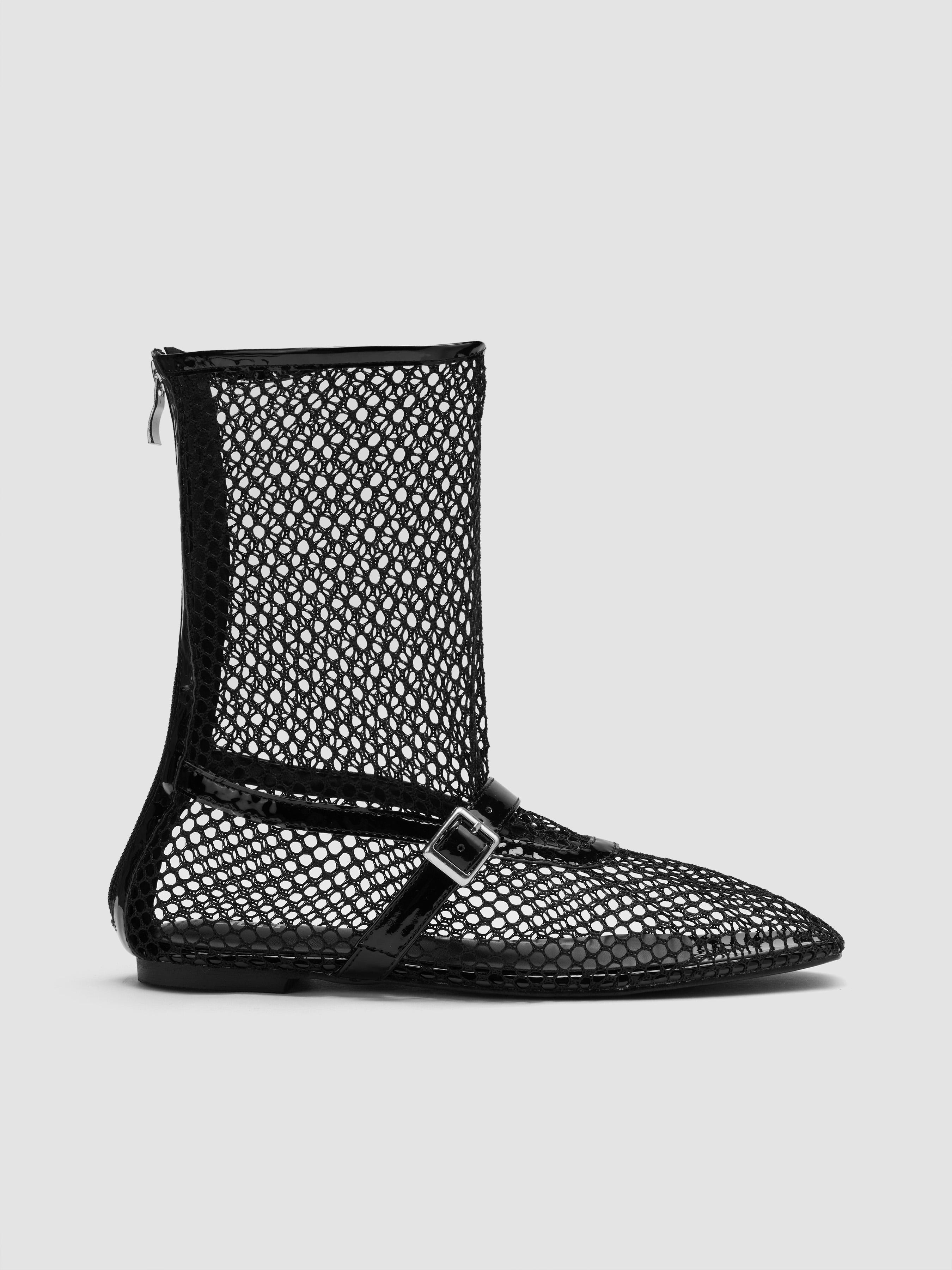 BUCKLE MESH ANKLE BOOTS by CIDER