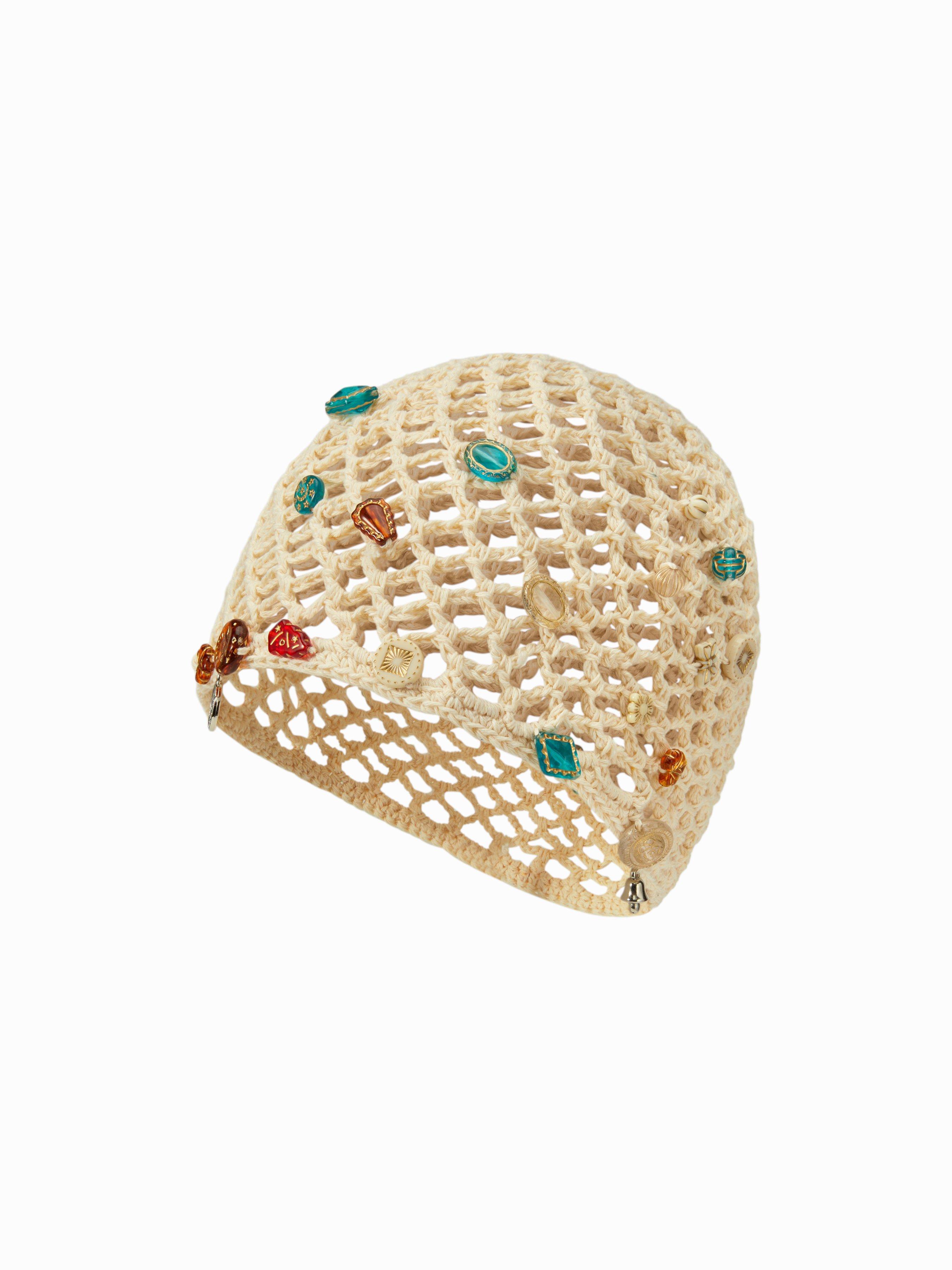 BUTTERFLY & FLOWER DECOR KNITTED HAT by CIDER