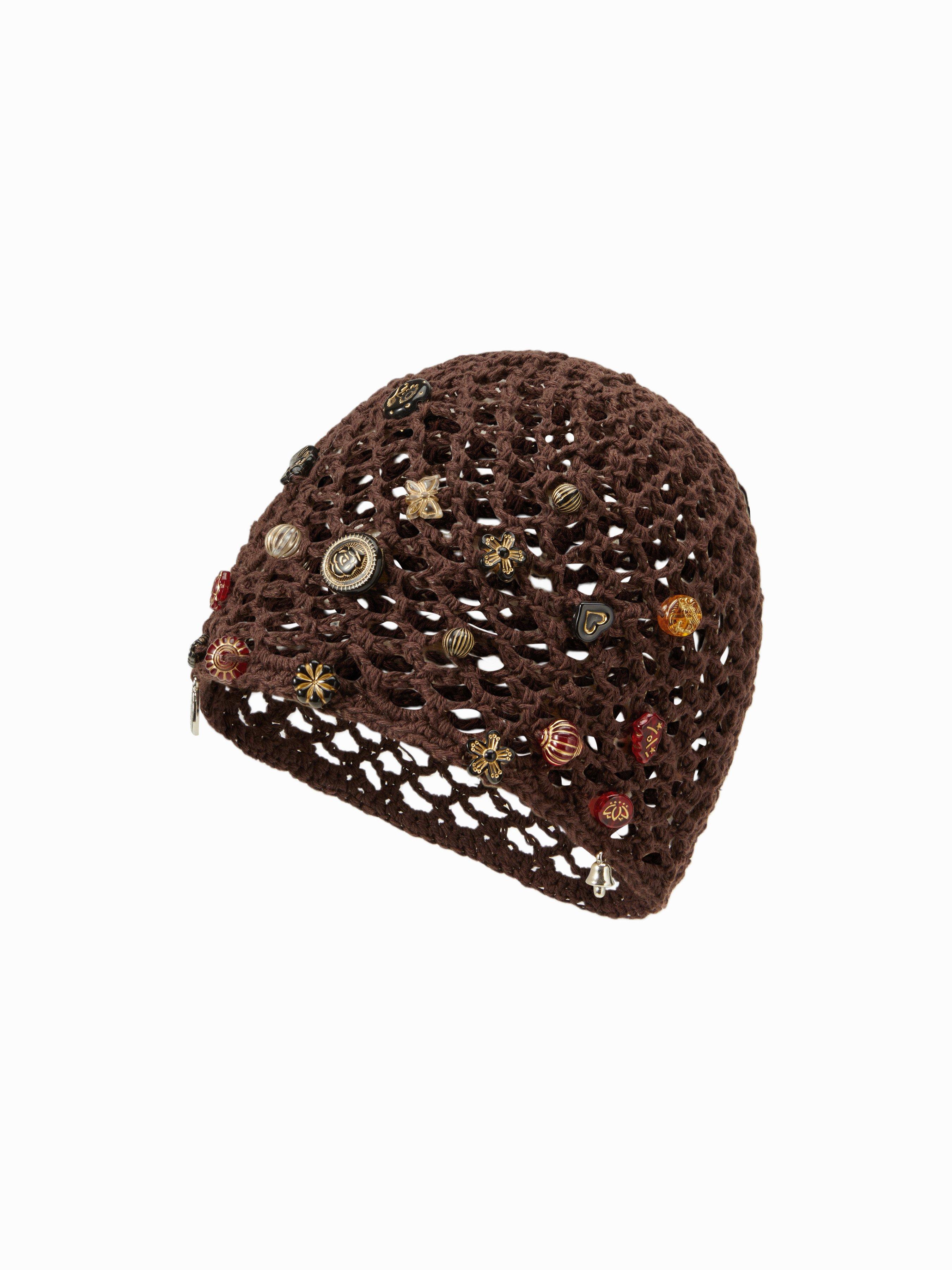 BUTTERFLY & FLOWER DECOR KNITTED HAT by CIDER