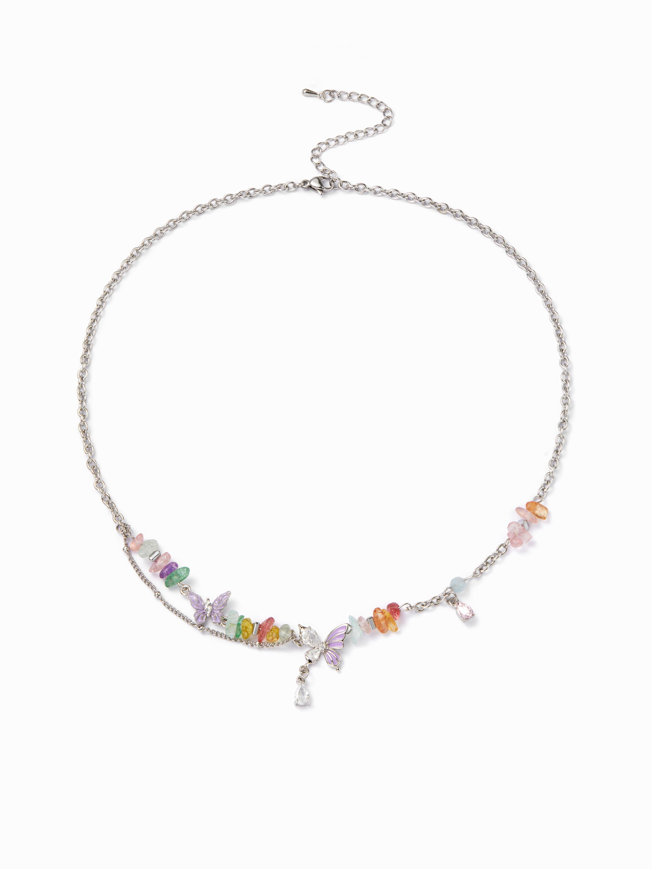 BUTTERFLY & RHINESTONE NECKLACE by CIDER
