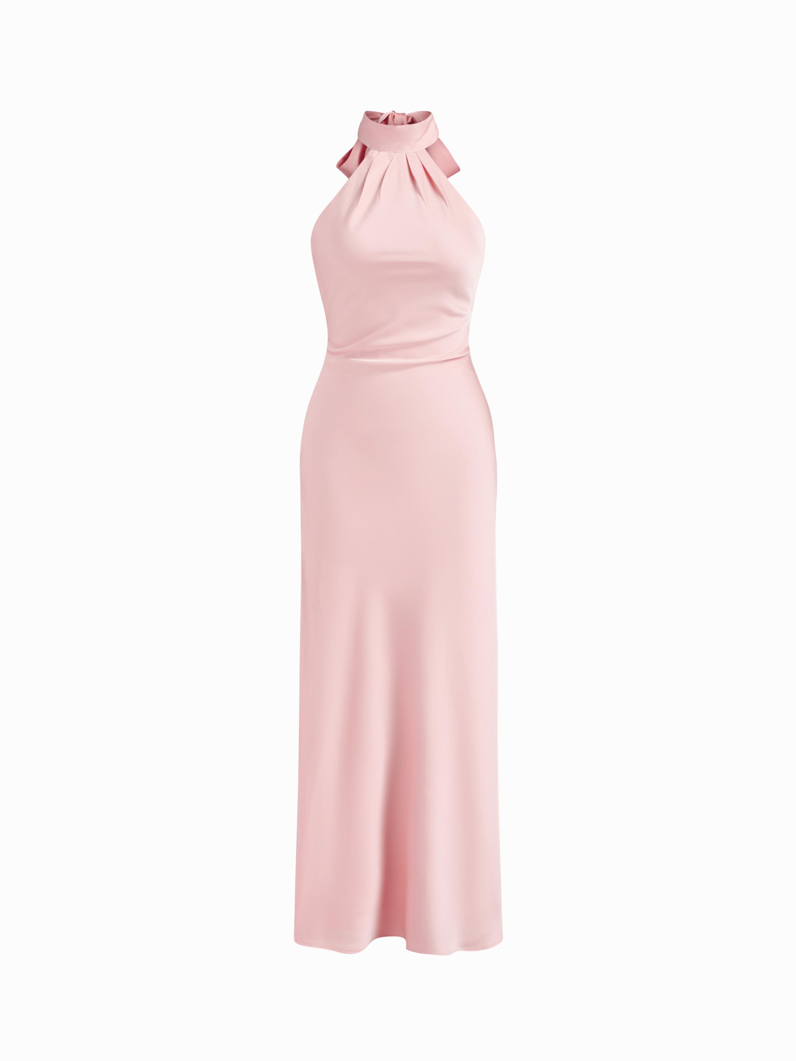 Backless Halter Neck Split Maxi Dress by CIDER