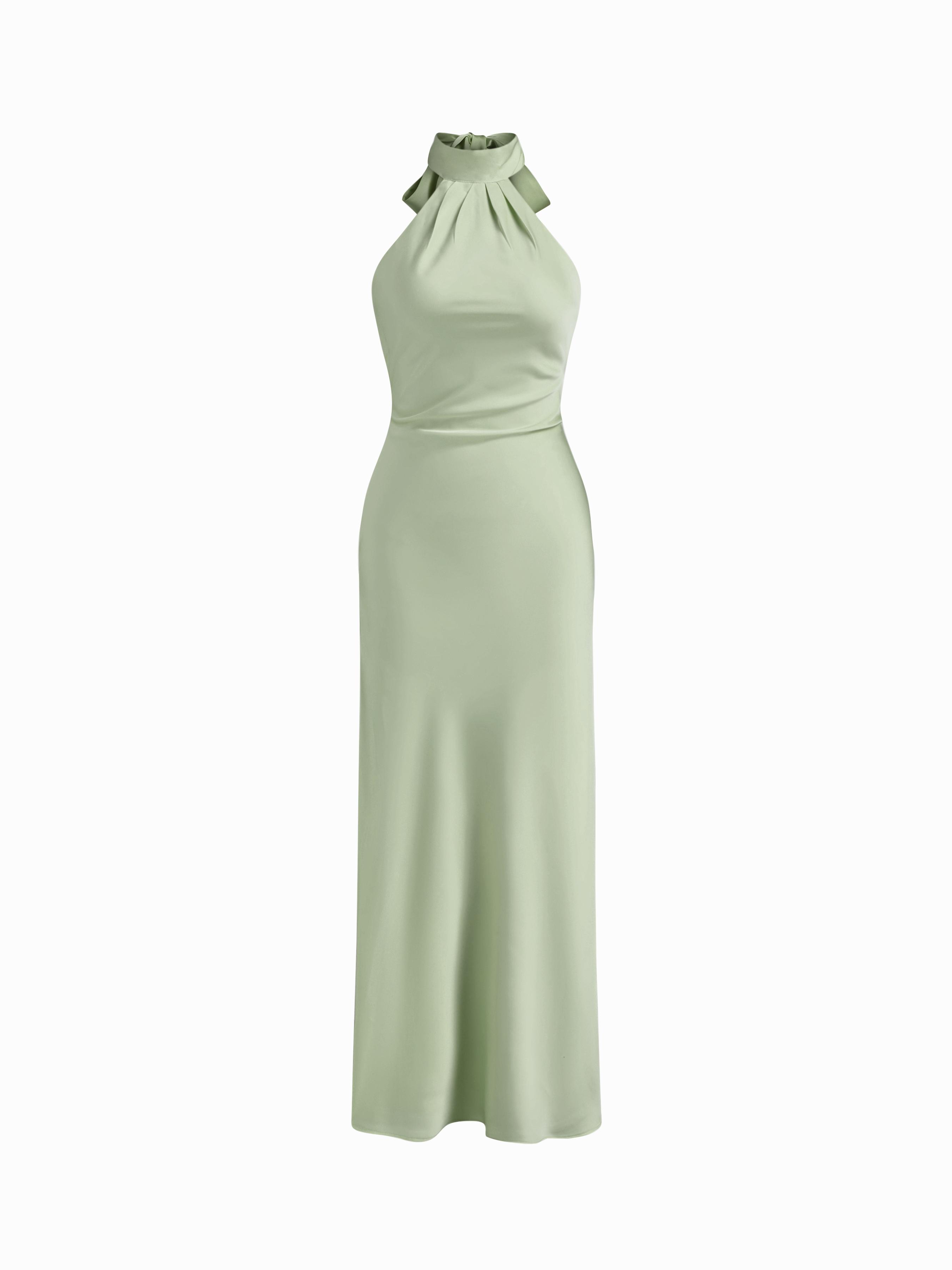 Backless Halter Neck Split Maxi Dress by CIDER