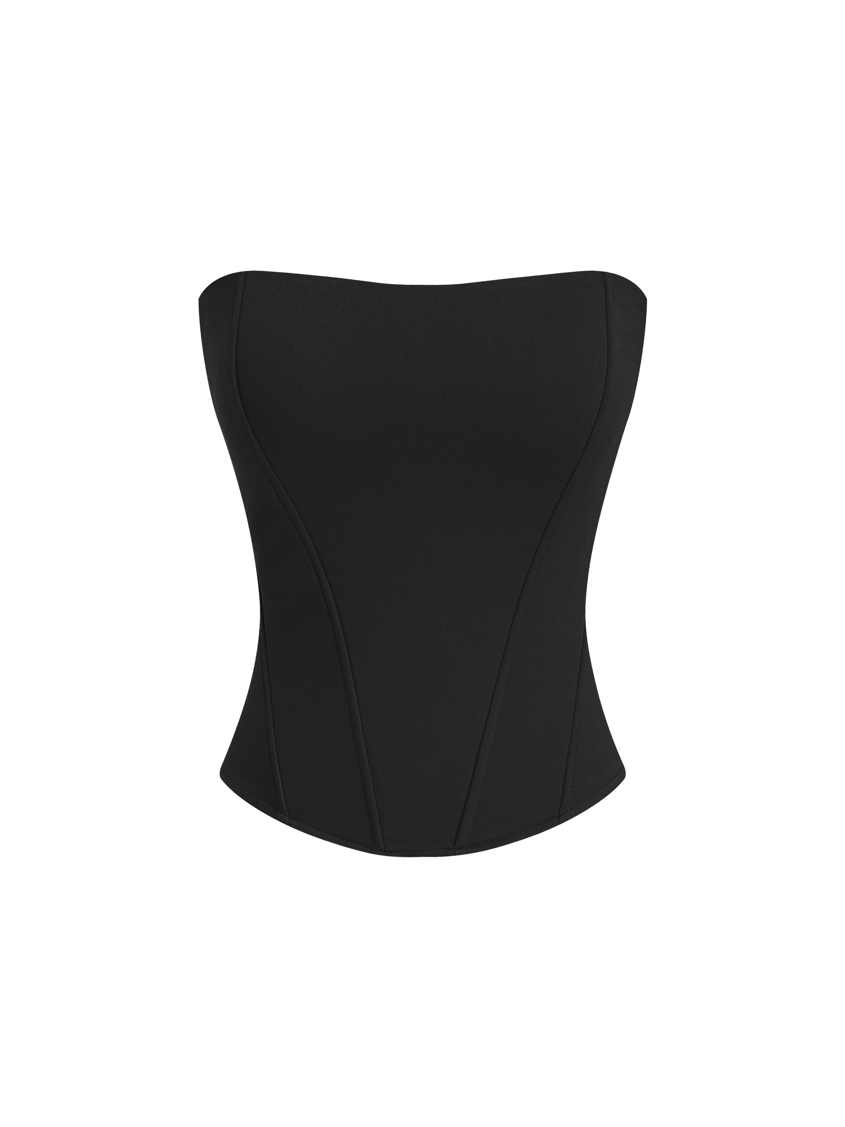 Bandeau Curve Hem Zip Through Tummy Control Corset Shapewear by CIDER