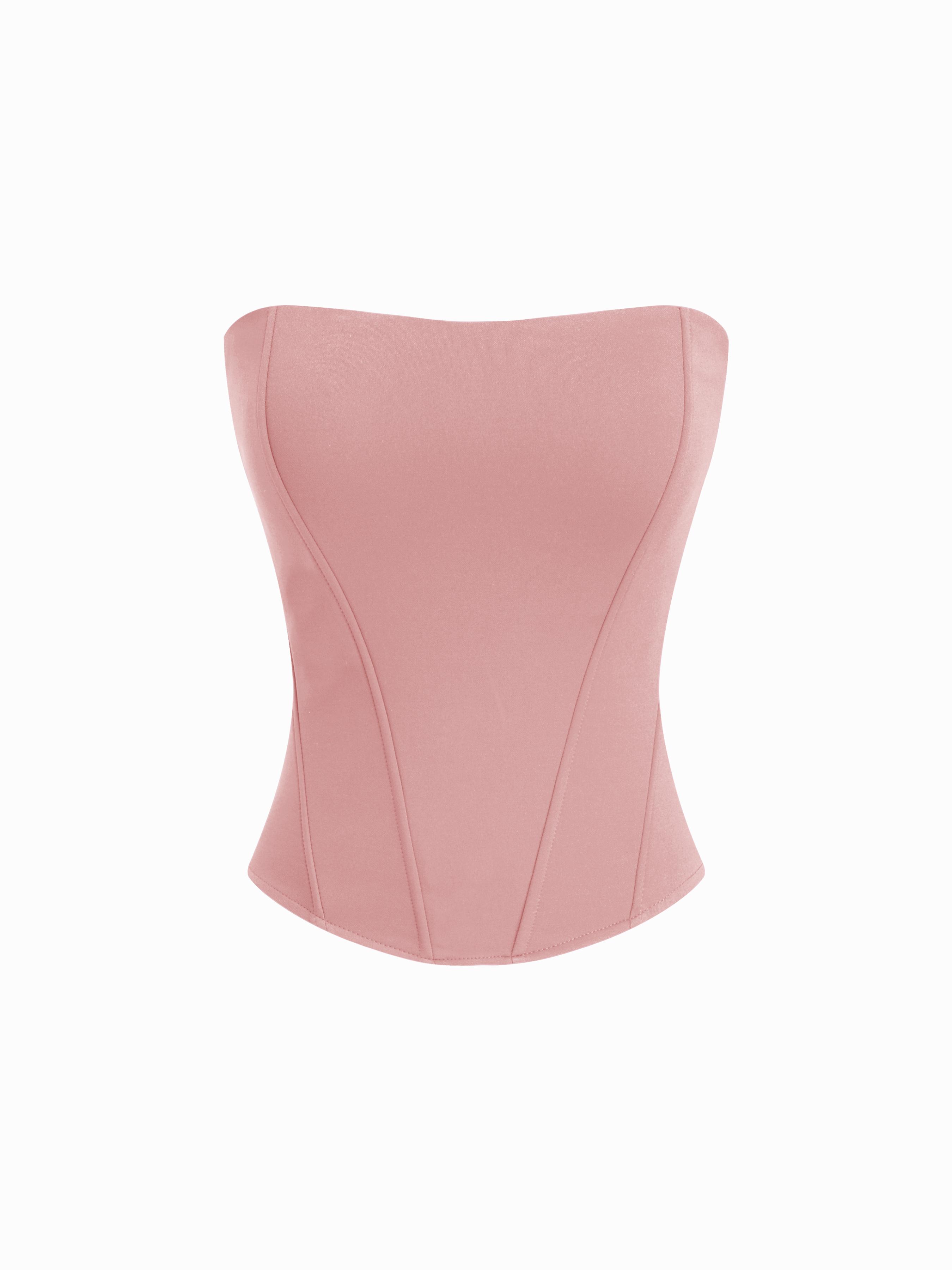 Bandeau Curve Hem Zip Through Tummy Control Corset Shapewear by CIDER