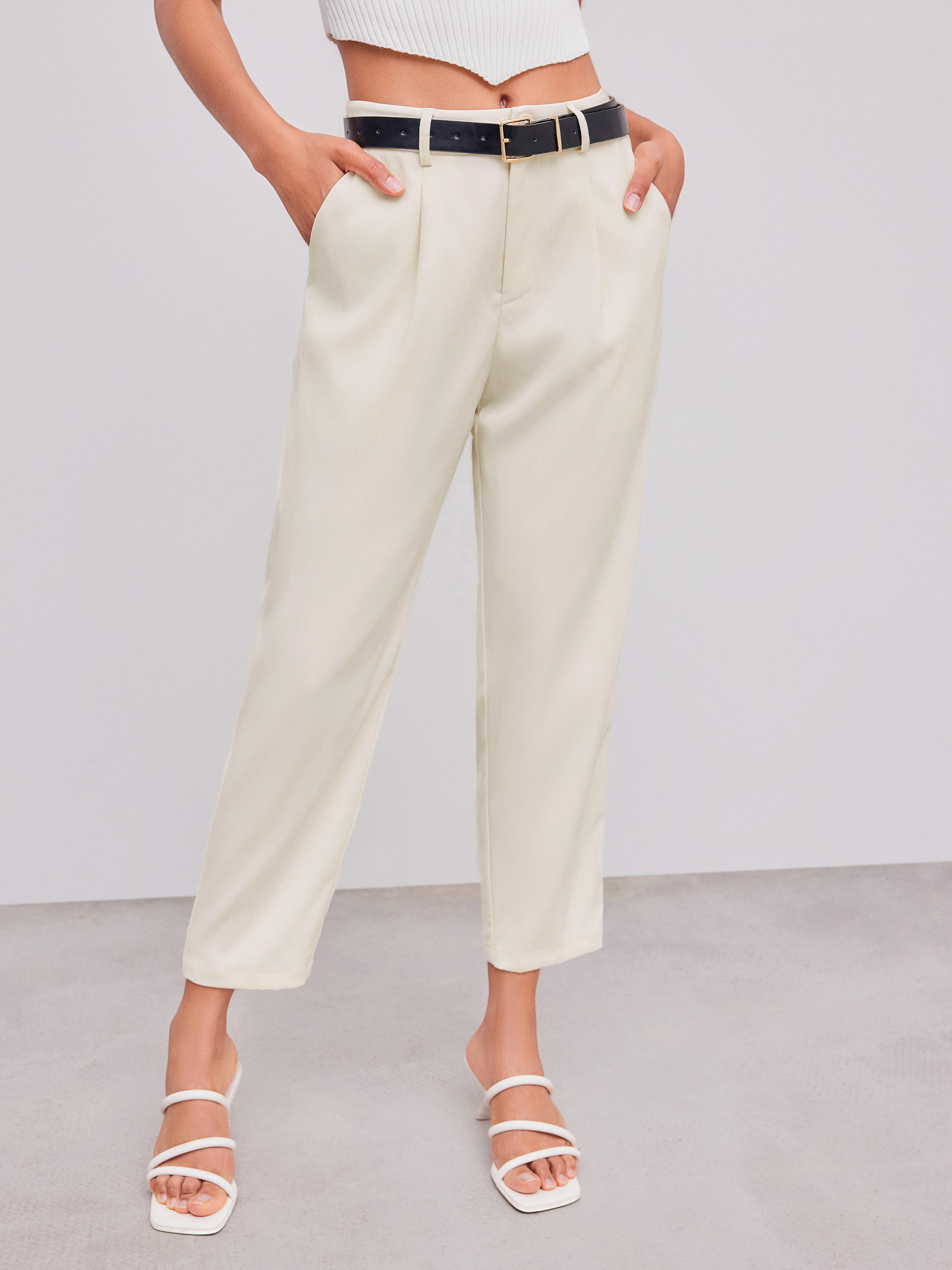 Belted High Rise Tapered Pant by CIDER