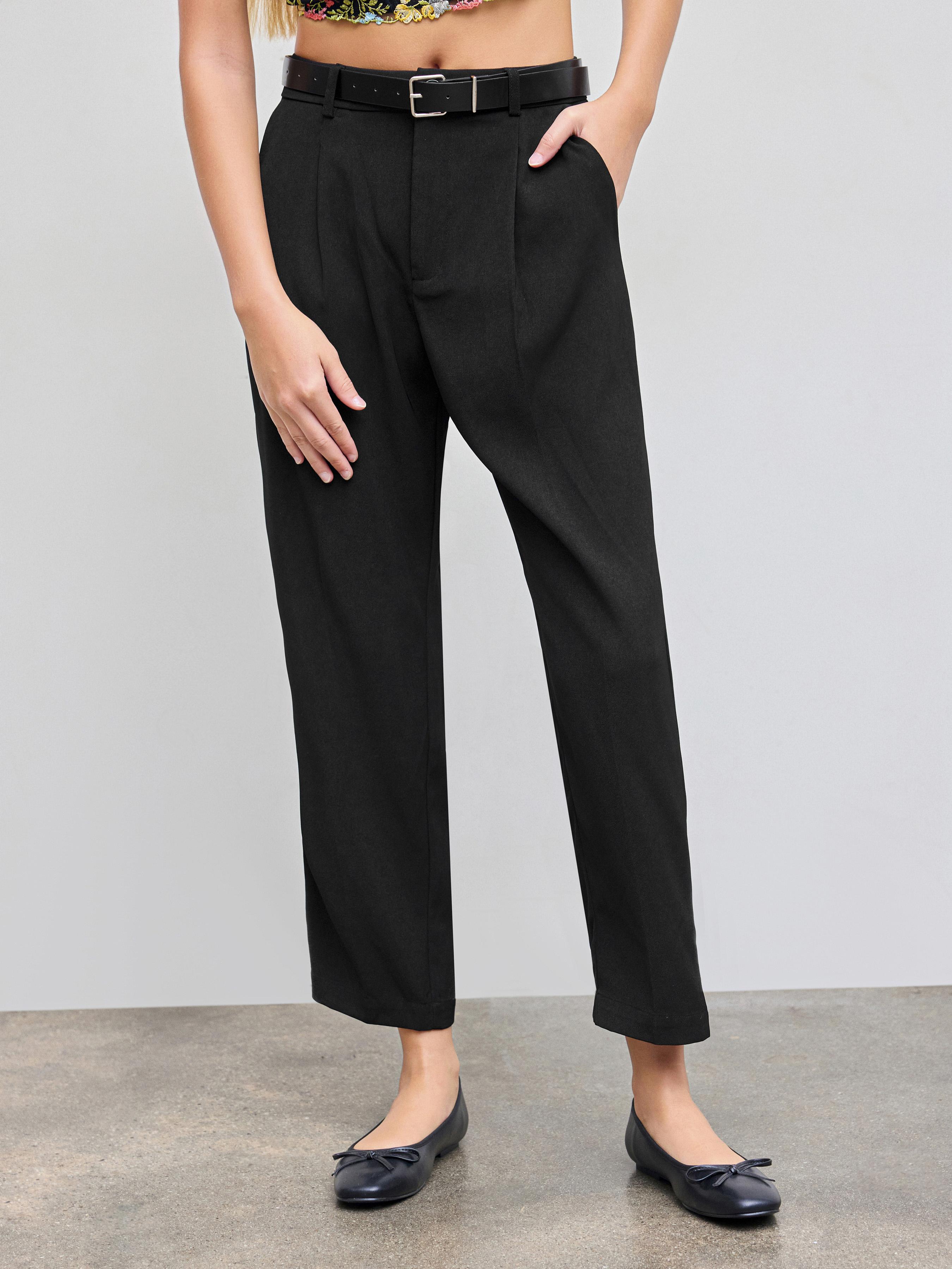Belted High Rise Tapered Pant by CIDER