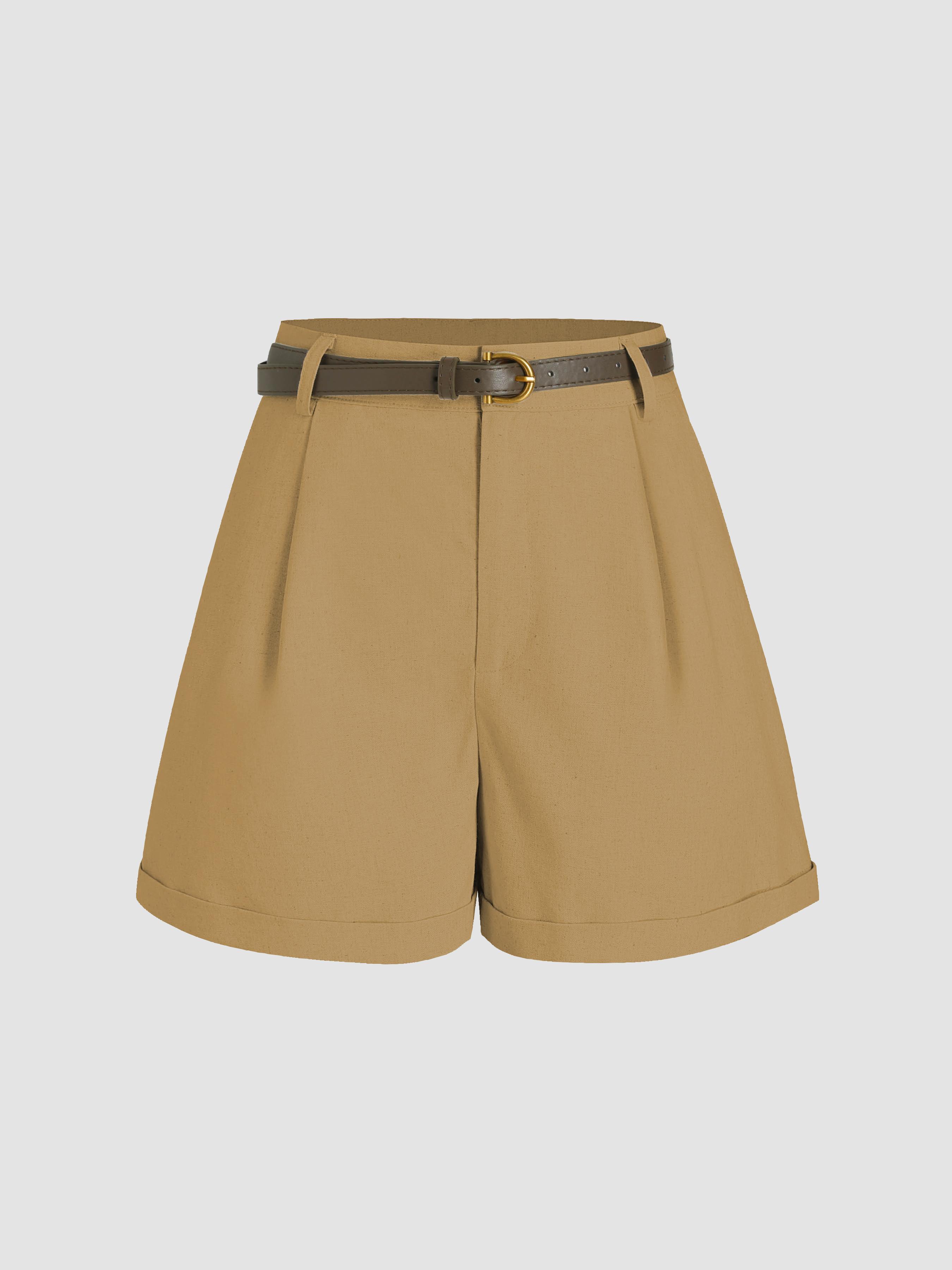 Belted High Waist Trouser Short by CIDER