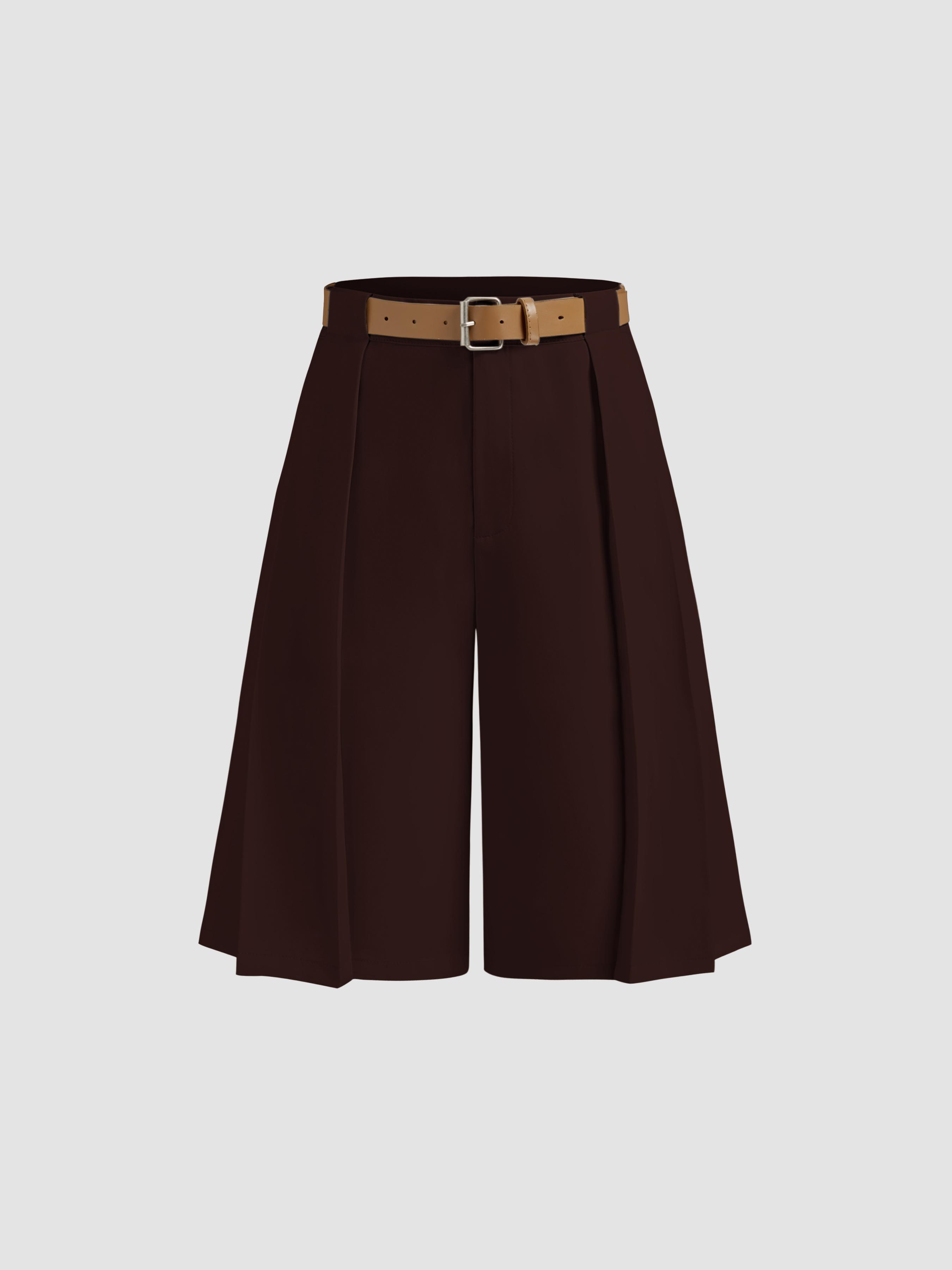 Belted Mid Rise Bermuda Shorts by CIDER
