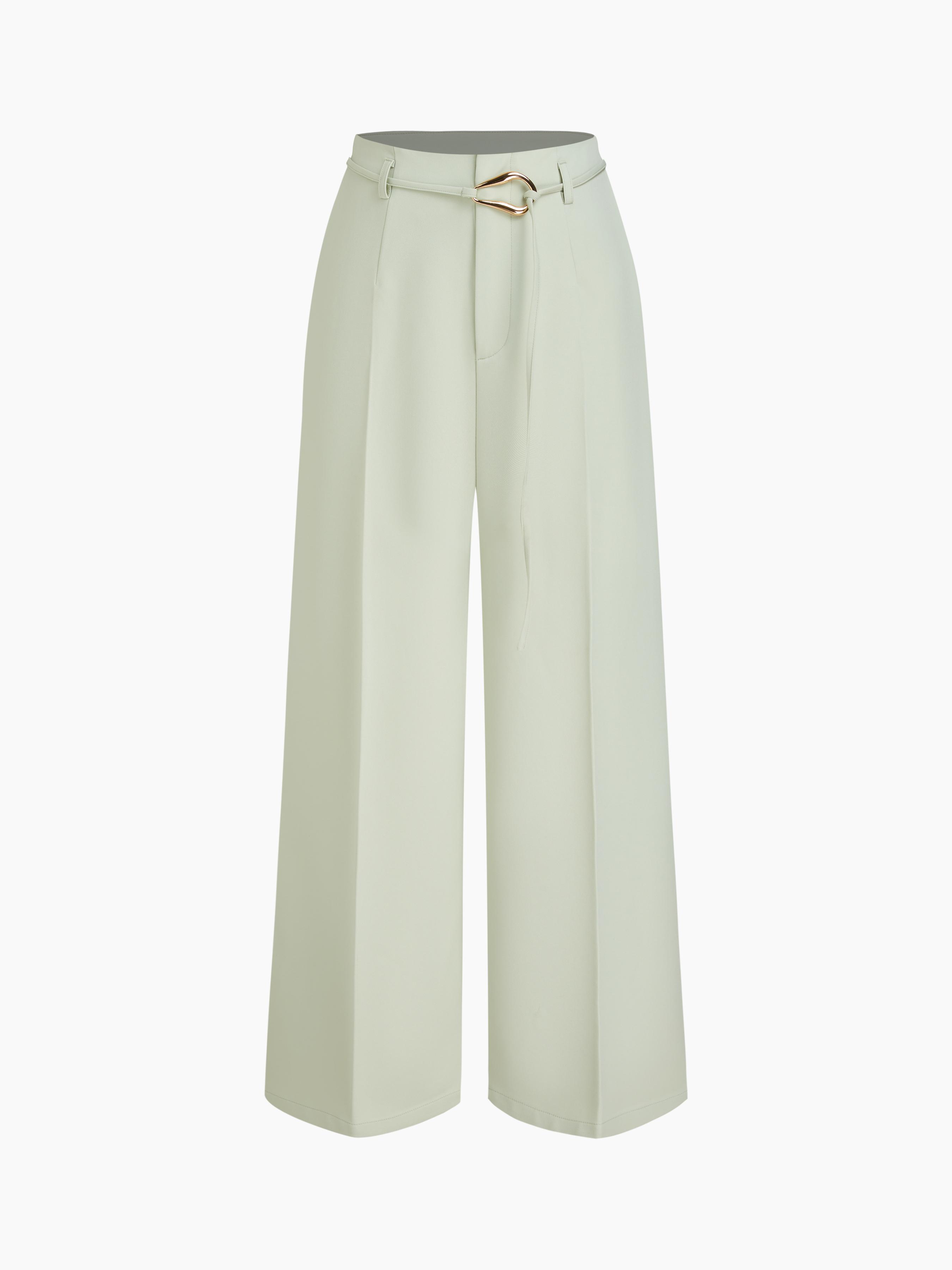 Belted Mid Rise Cropped Trouser by CIDER