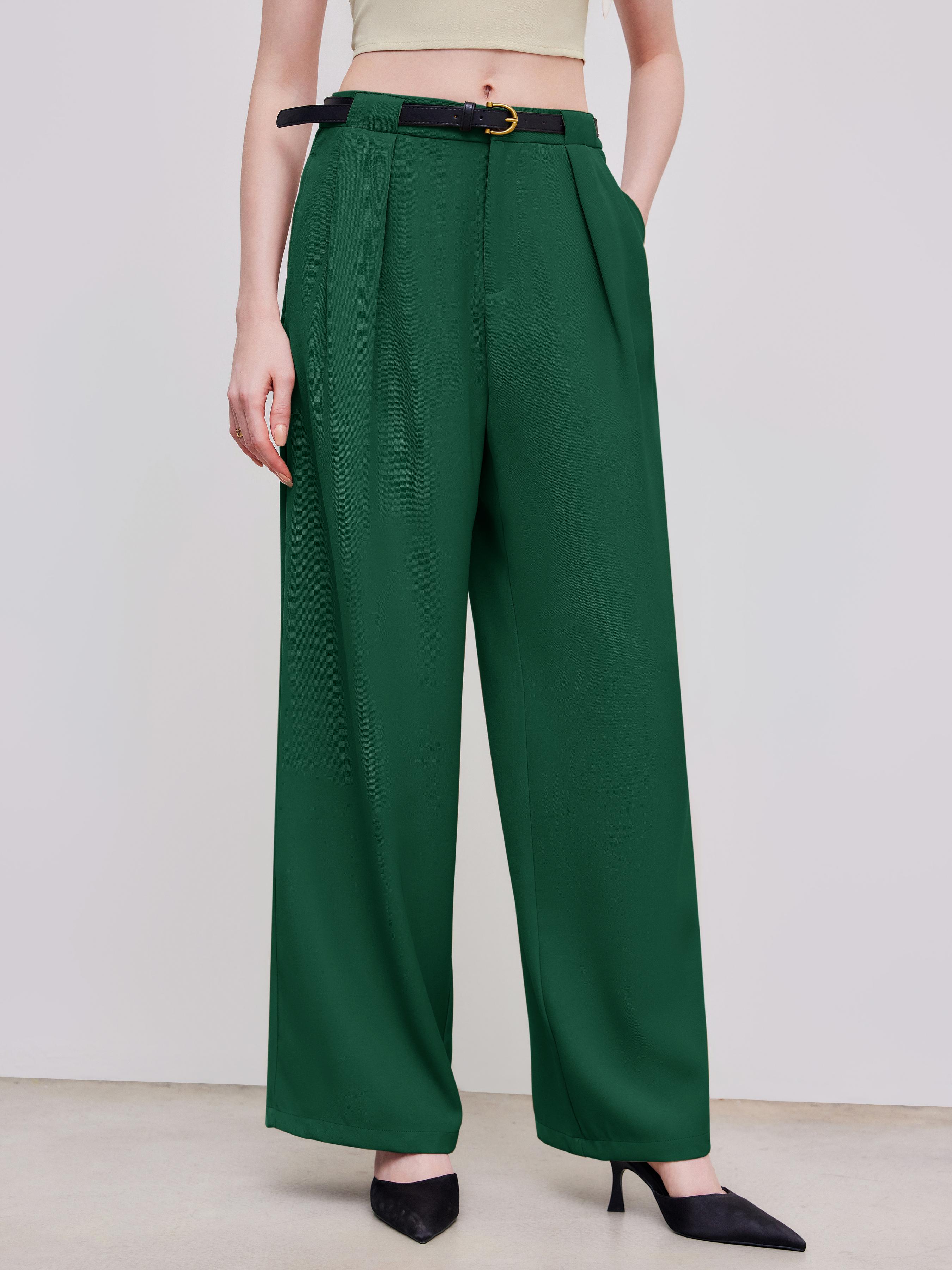 Belted Mid Rise Straight Leg Trouser by CIDER