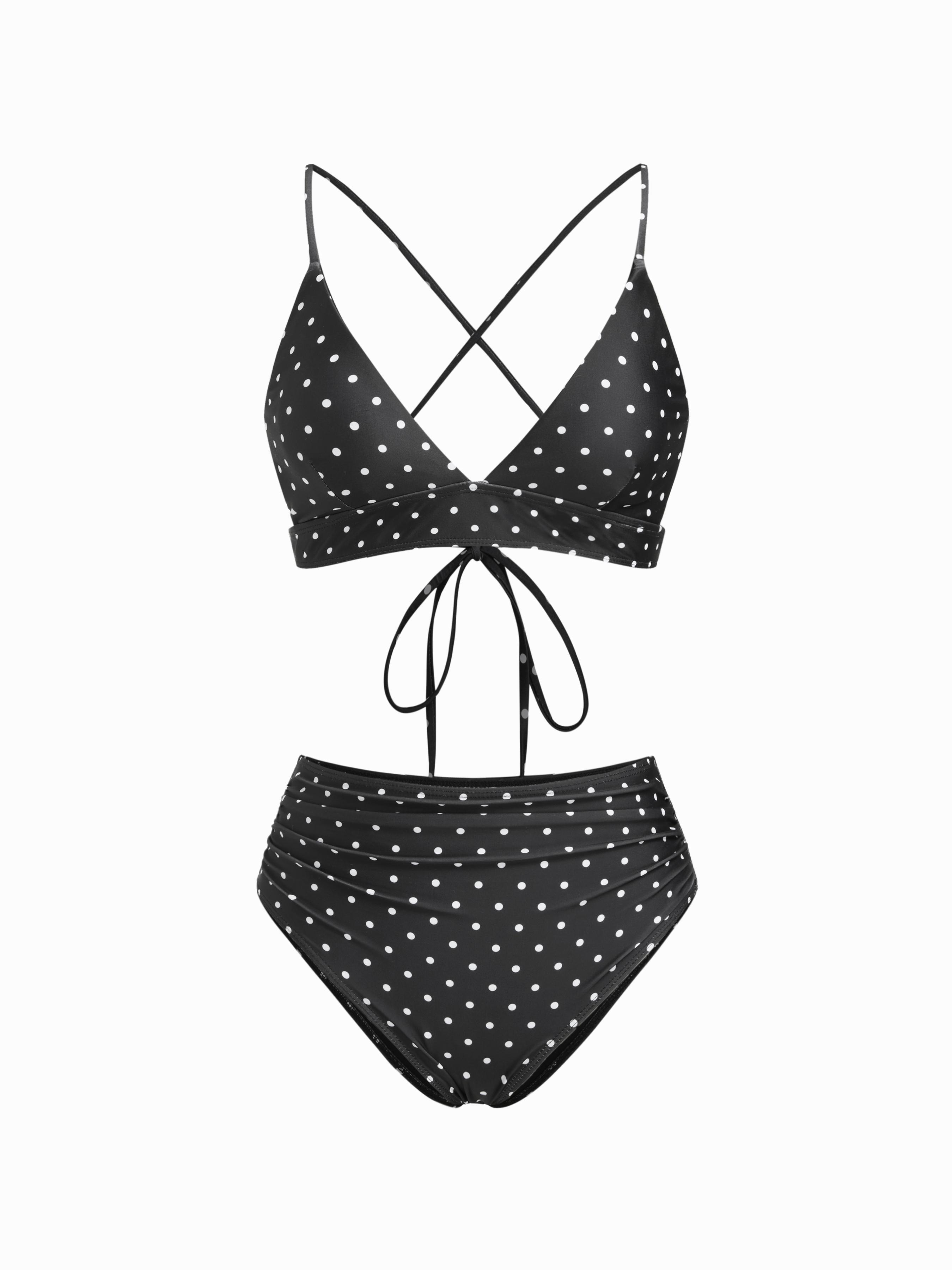 Bikini de baño con cuello en V y lazo en la espalda para modelar by CIDER